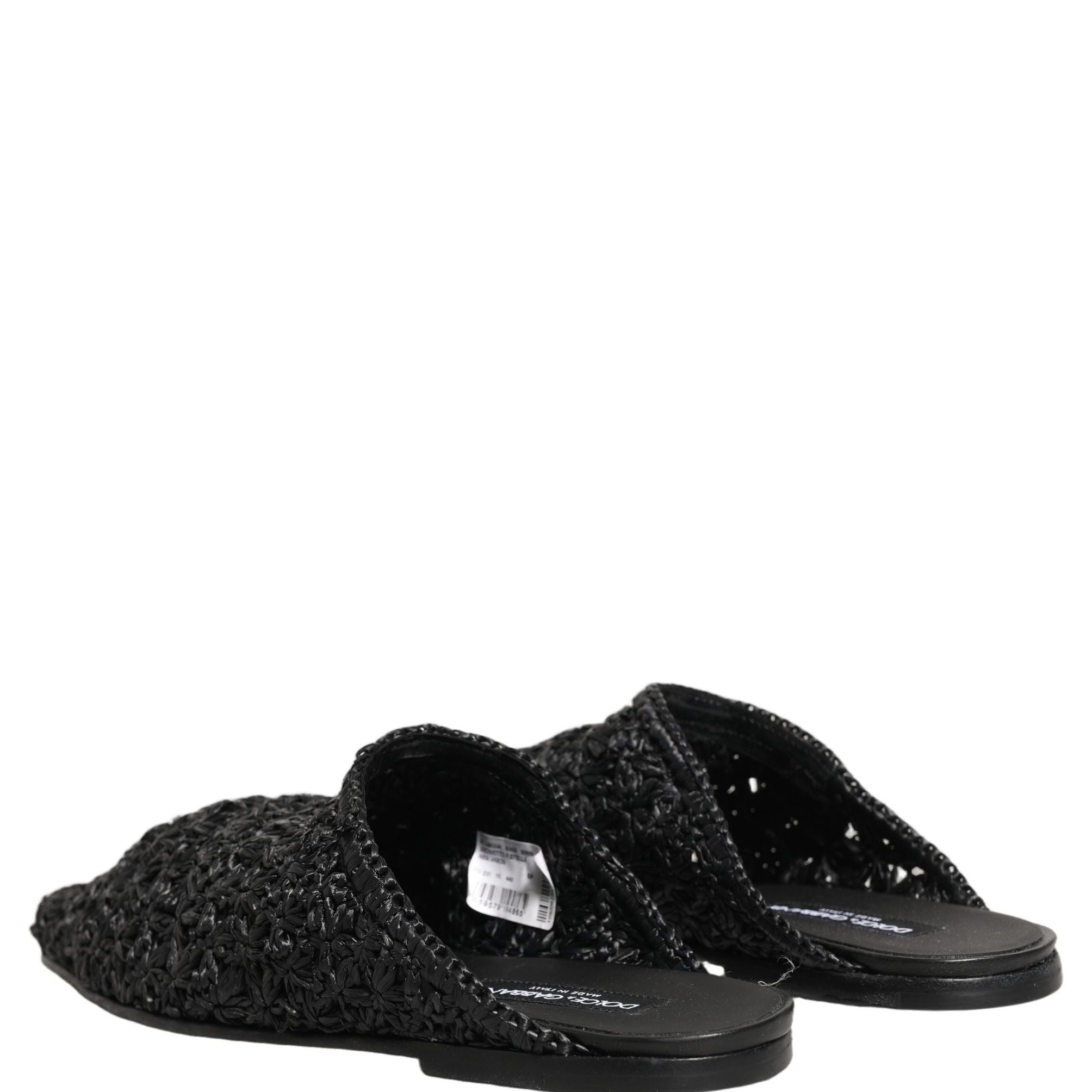 Dolce & Gabbana Black Mules Slides Slippers Men Flats Shoes