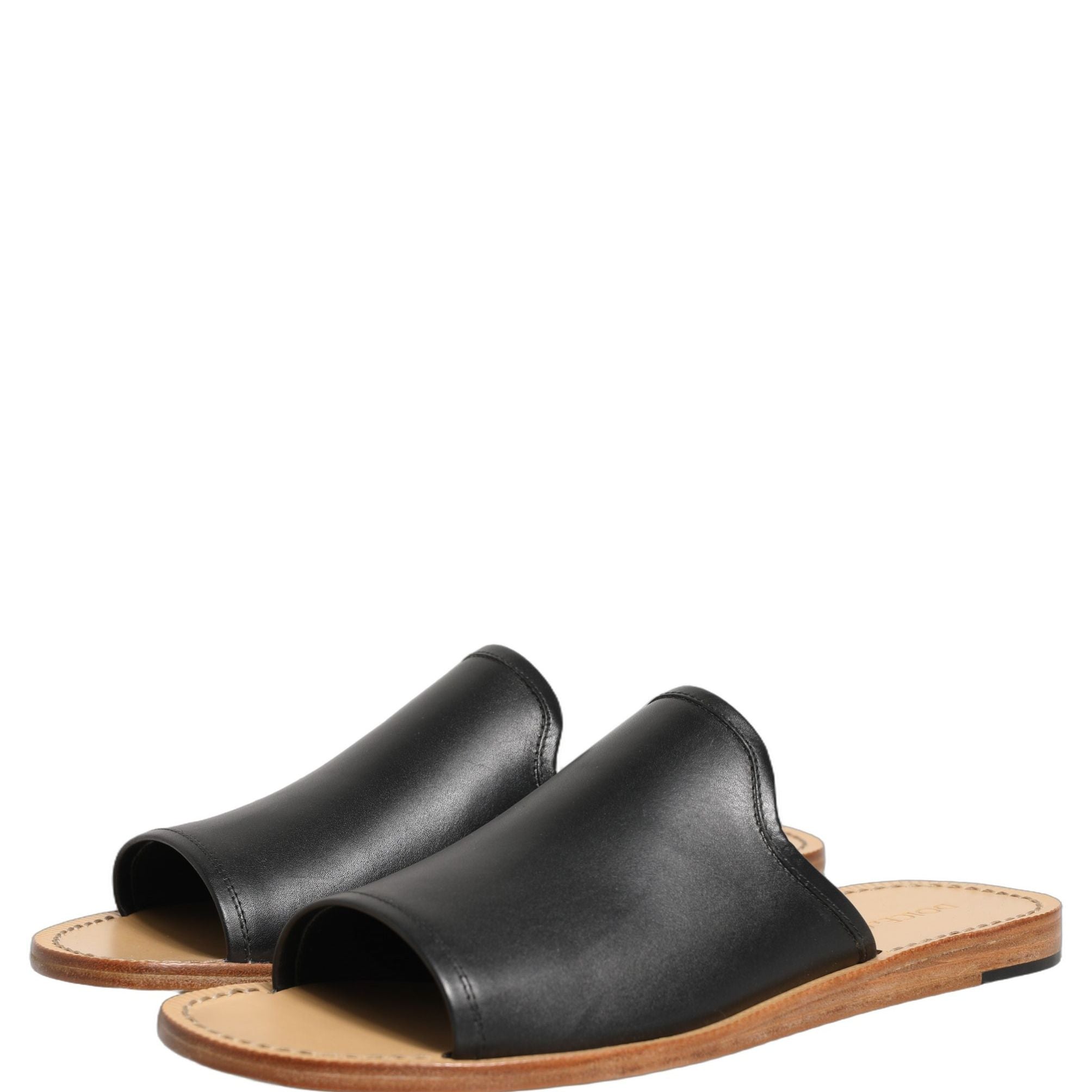 Dolce & Gabbana Brown Leather Slides Sandals Flats Men Shoes