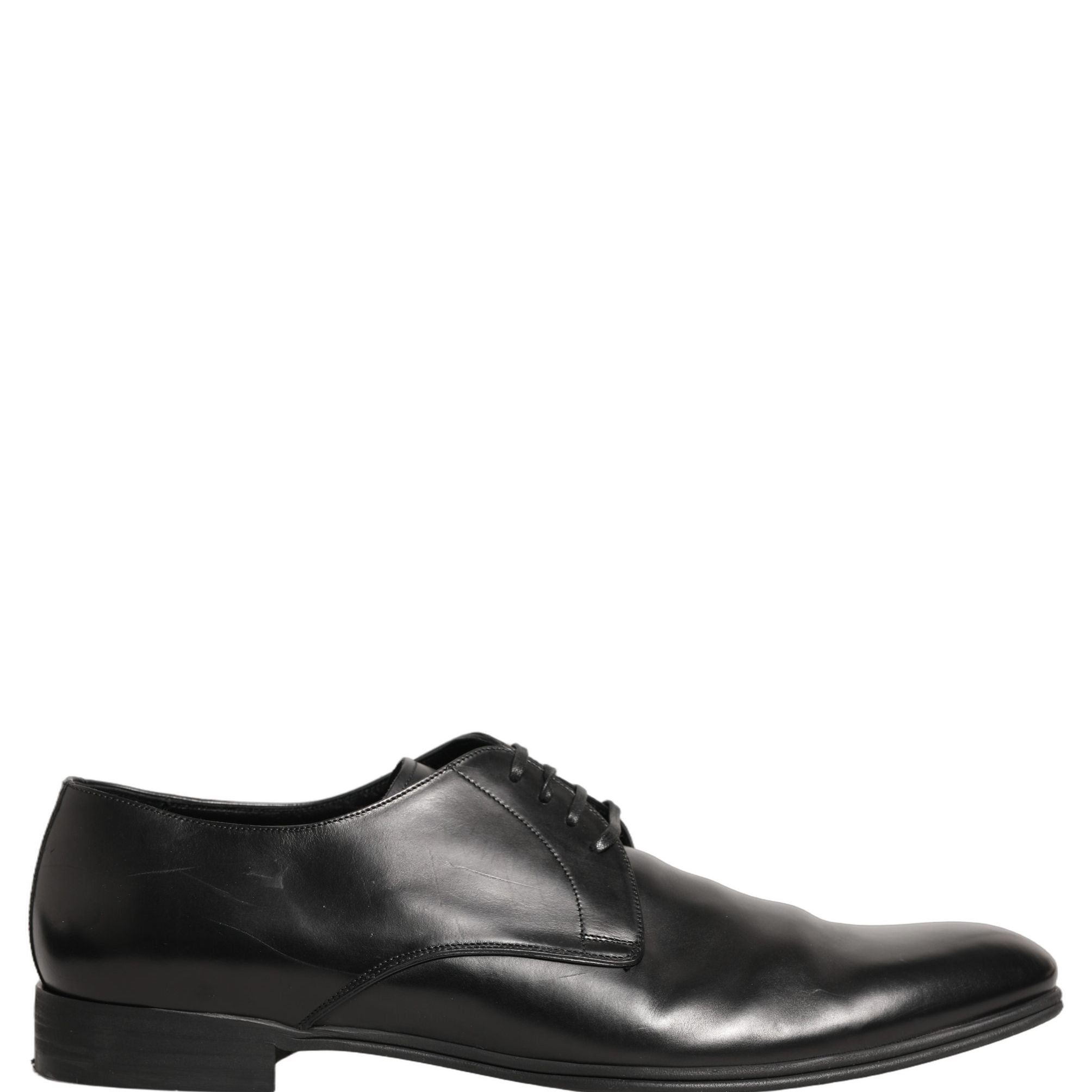 Dolce & Gabbana Black Leather Men Derby Dress Formal Shoes