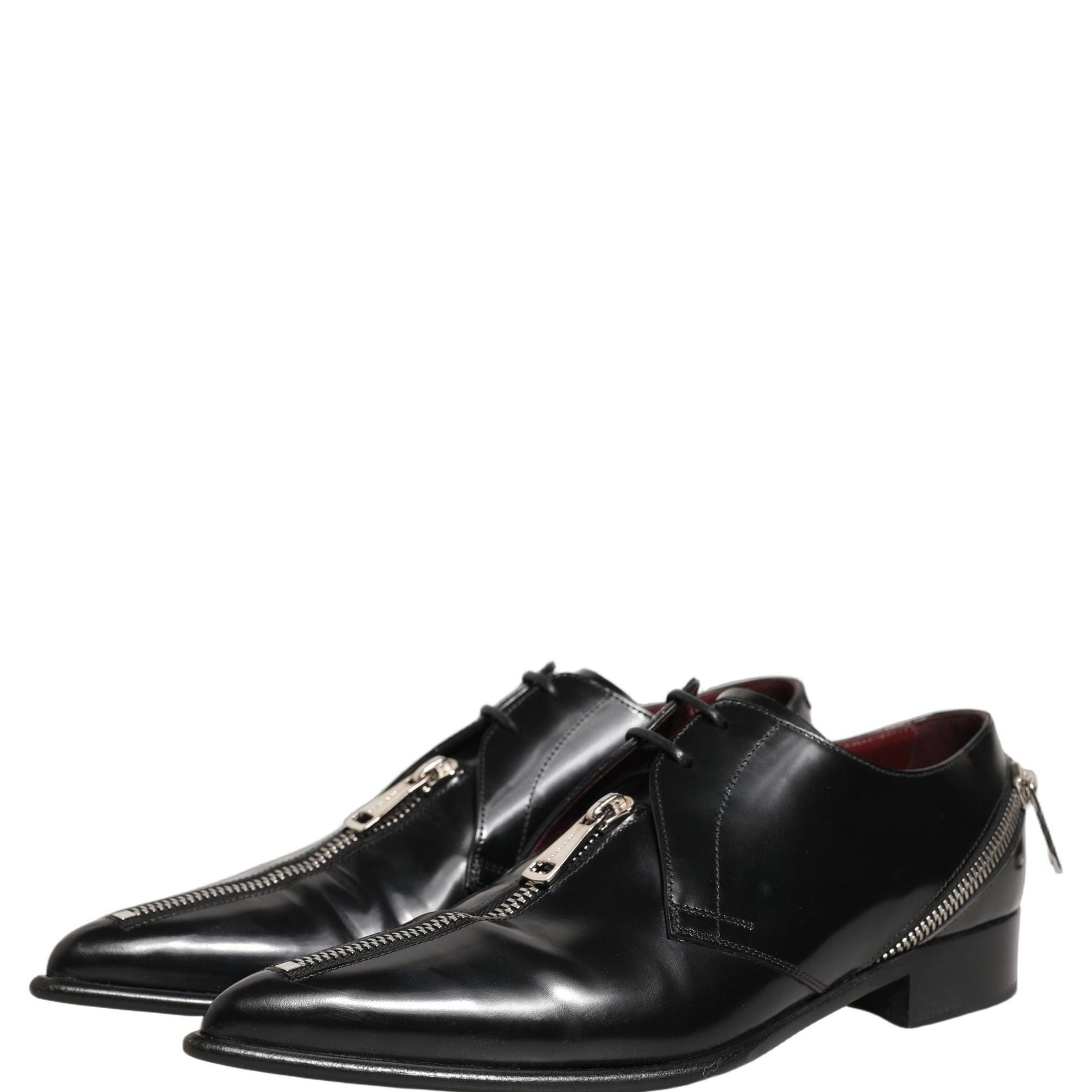 Dolce & Gabbana Black Leather Men Derby Dress Formal Shoes