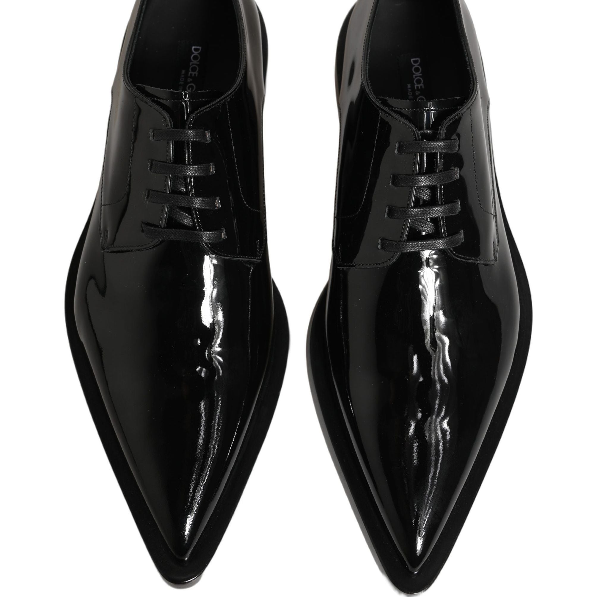Dolce & Gabbana Black Leather Men Derby Dress Formal Shoes
