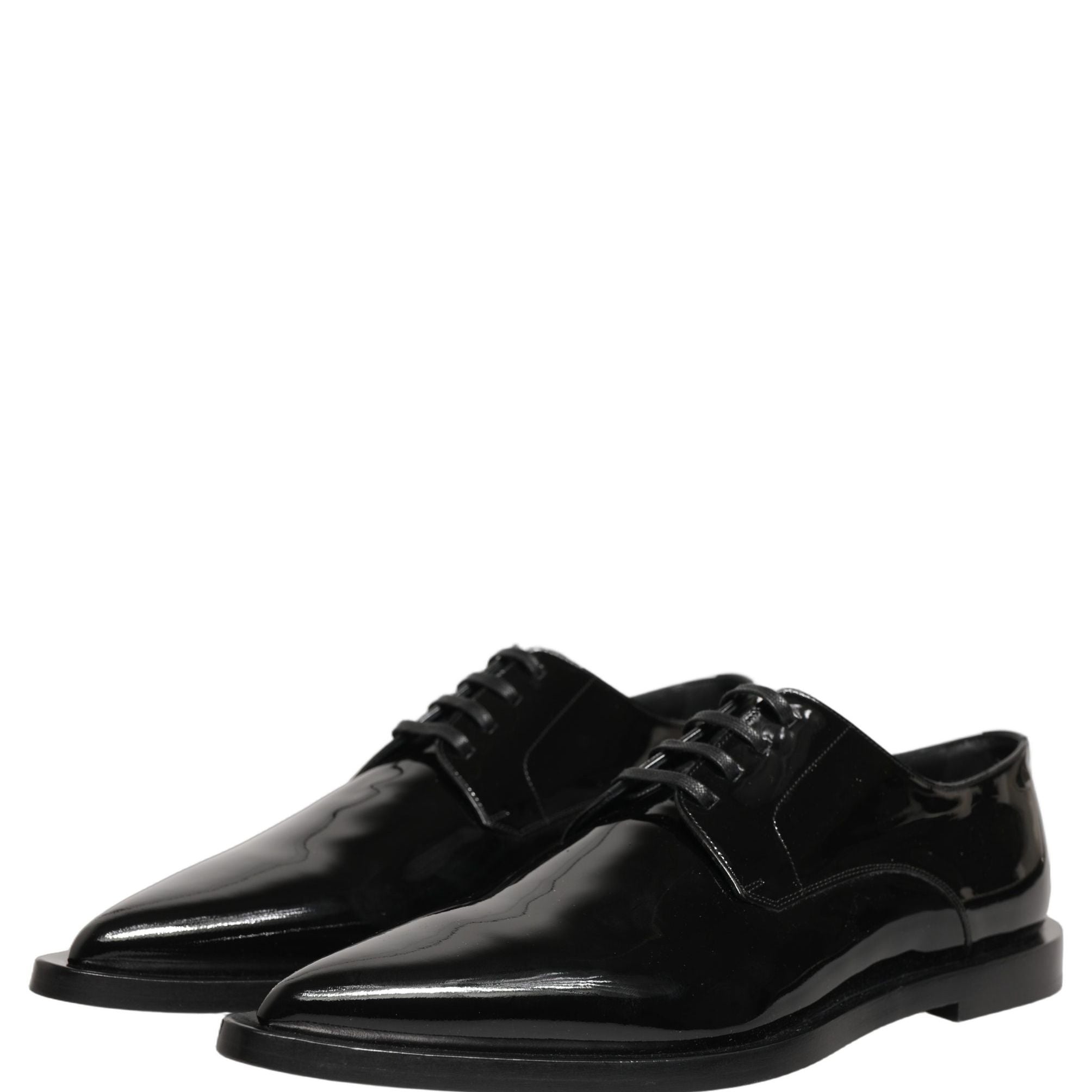 Dolce & Gabbana Black Leather Men Derby Dress Formal Shoes