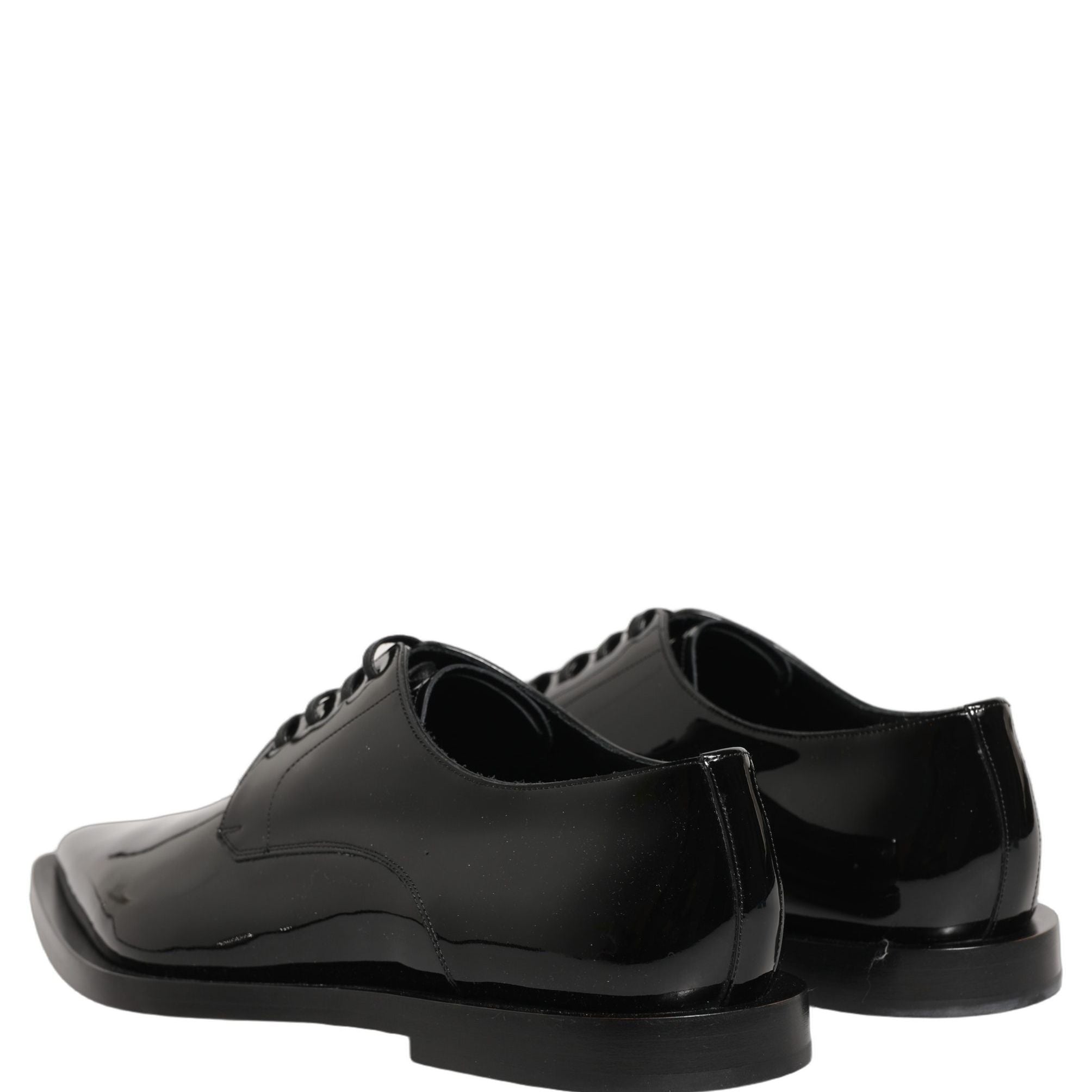 Dolce & Gabbana Black Leather Men Derby Dress Formal Shoes