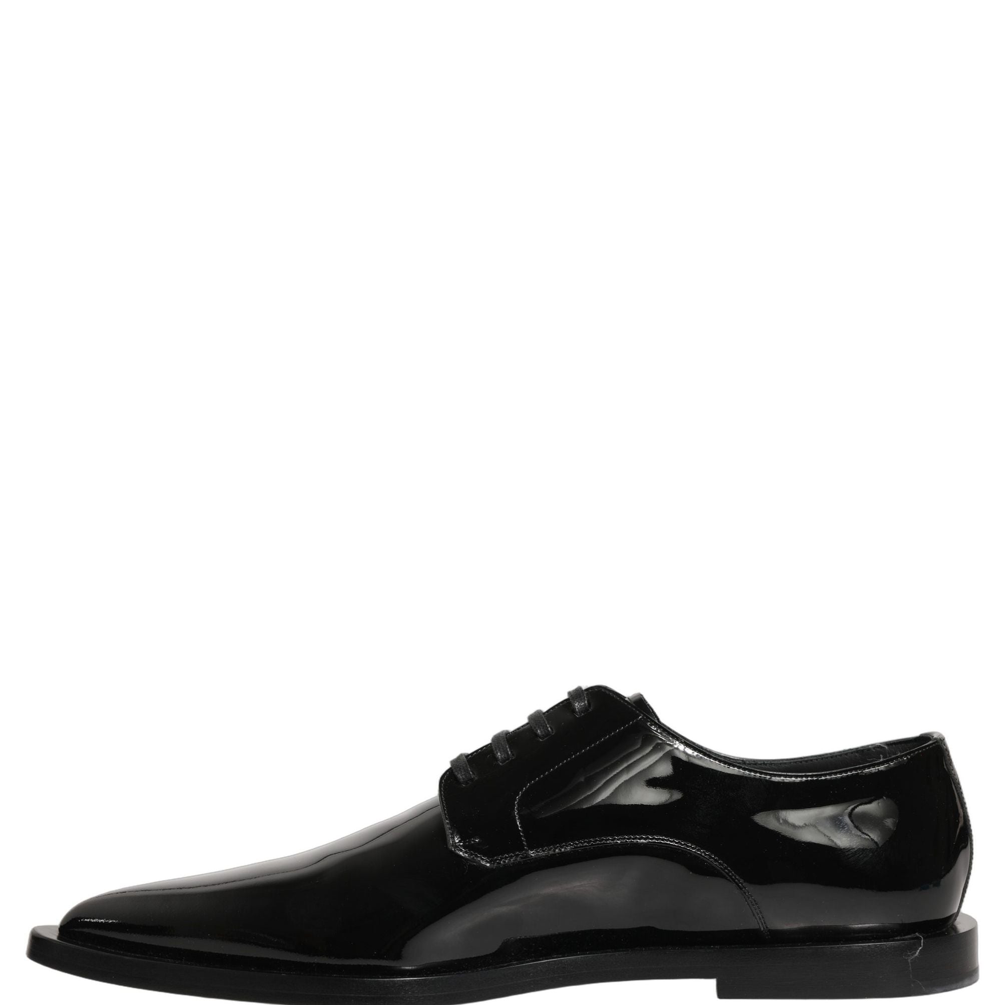 Dolce & Gabbana Black Leather Men Derby Dress Formal Shoes