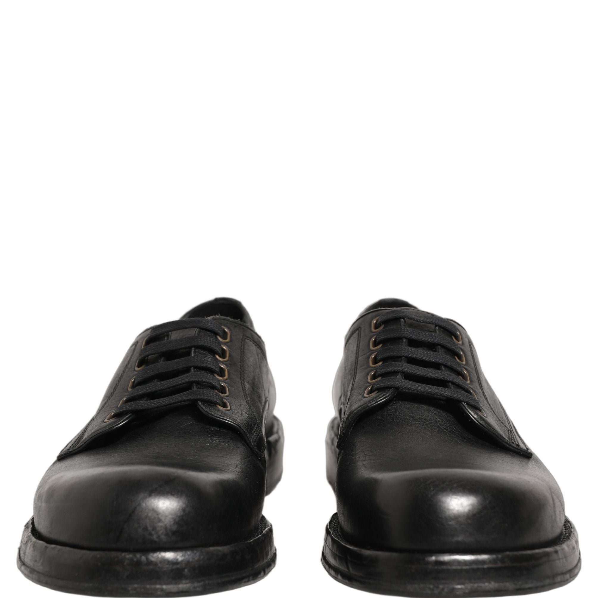 Dolce & Gabbana Black Leather Lace Up Derby Dress Men Shoes