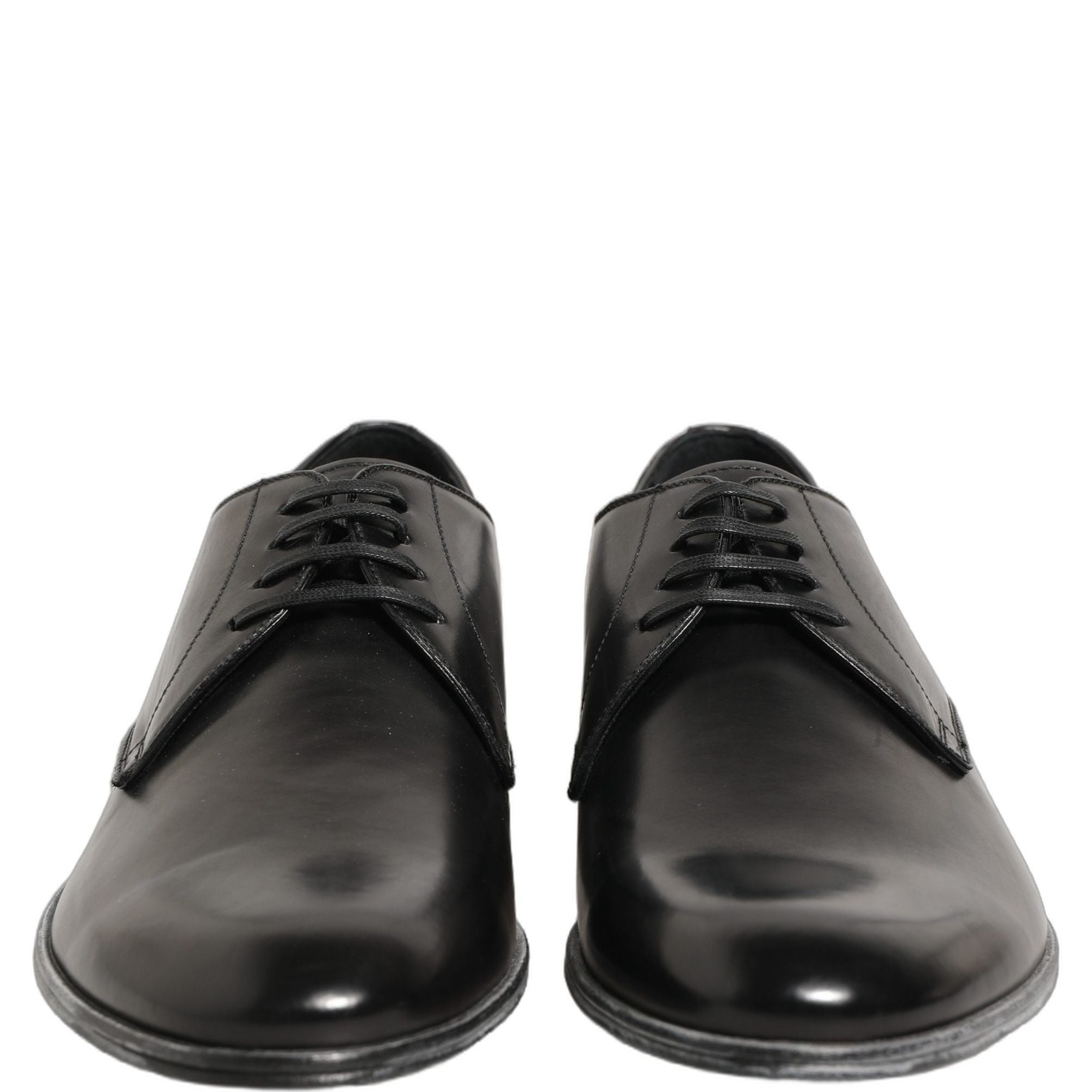 Dolce & Gabbana Dress Black Leather Lace Up Derby Men Shoes