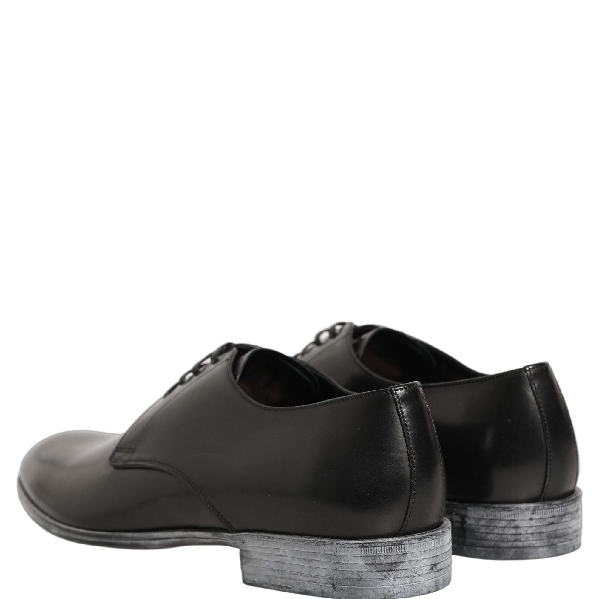 Dolce & Gabbana Dress Black Leather Lace Up Derby Men Shoes