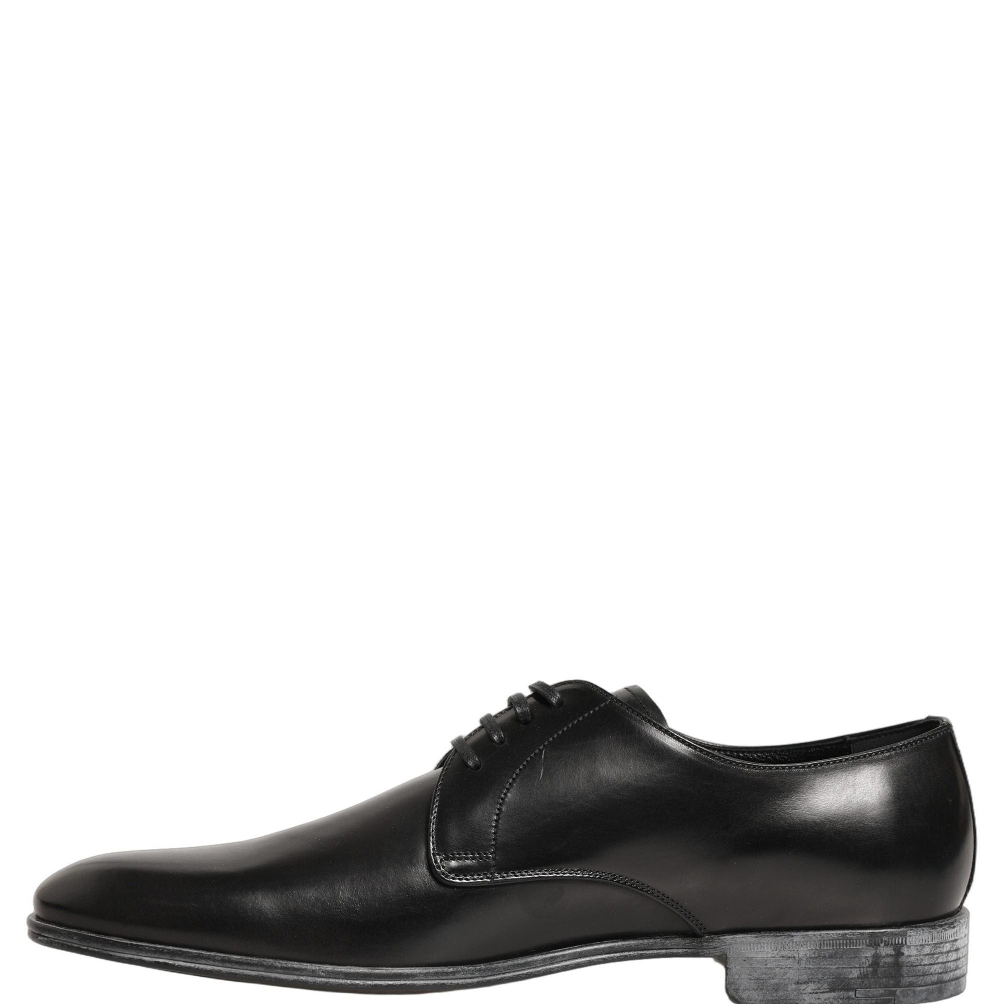 Dolce & Gabbana Dress Black Leather Lace Up Derby Men Shoes