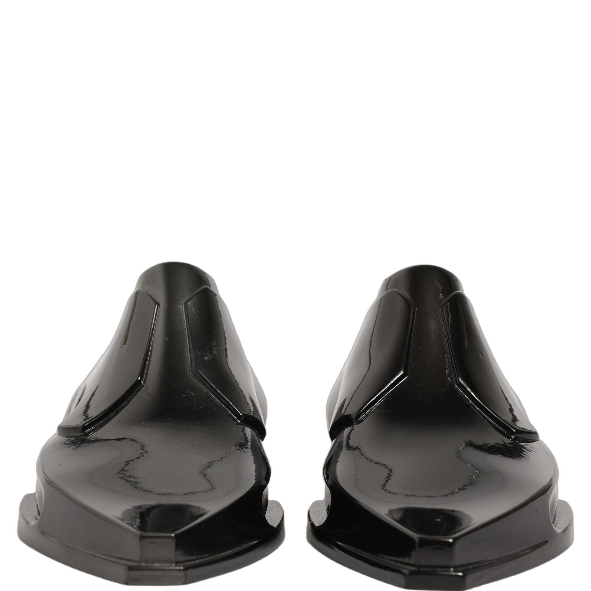 Dolce & Gabbana Dress Shiny Black Slip On Plastic Dress Shoes