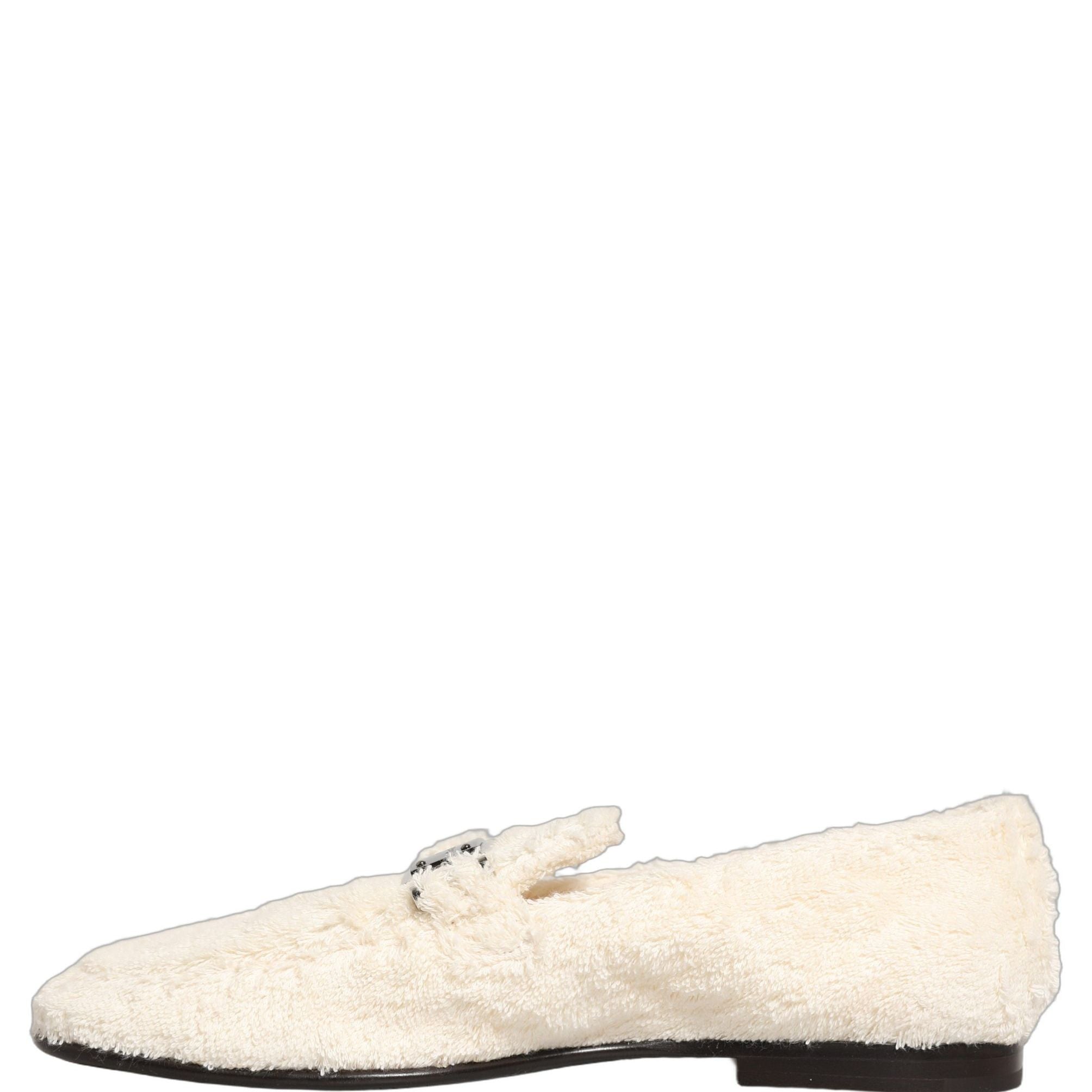 Dolce & Gabbana White Fur Shearling Men Dress Loafers Shoes