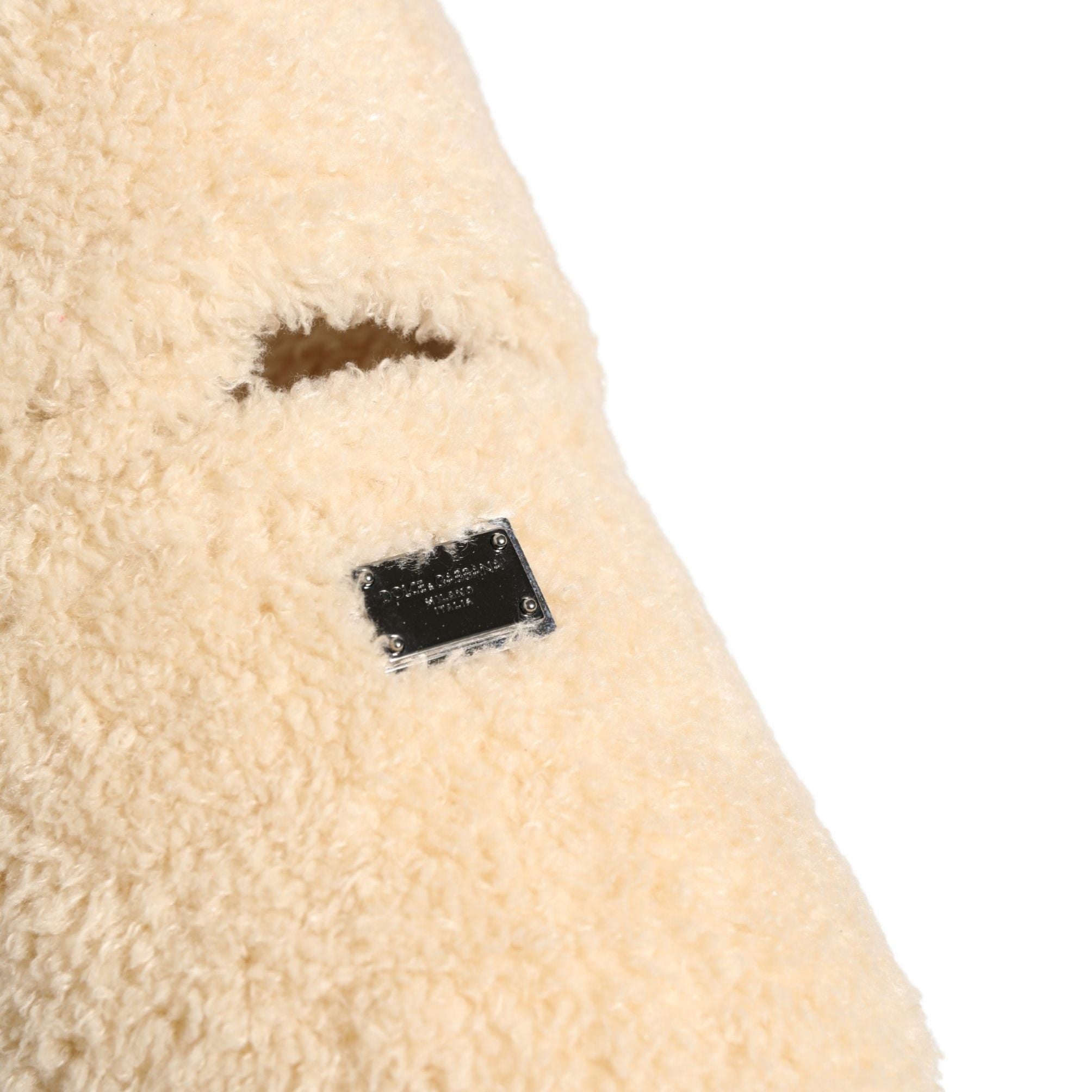 Dolce & Gabbana Beige Faux Fur Flats Men Slides Sandals Shoes