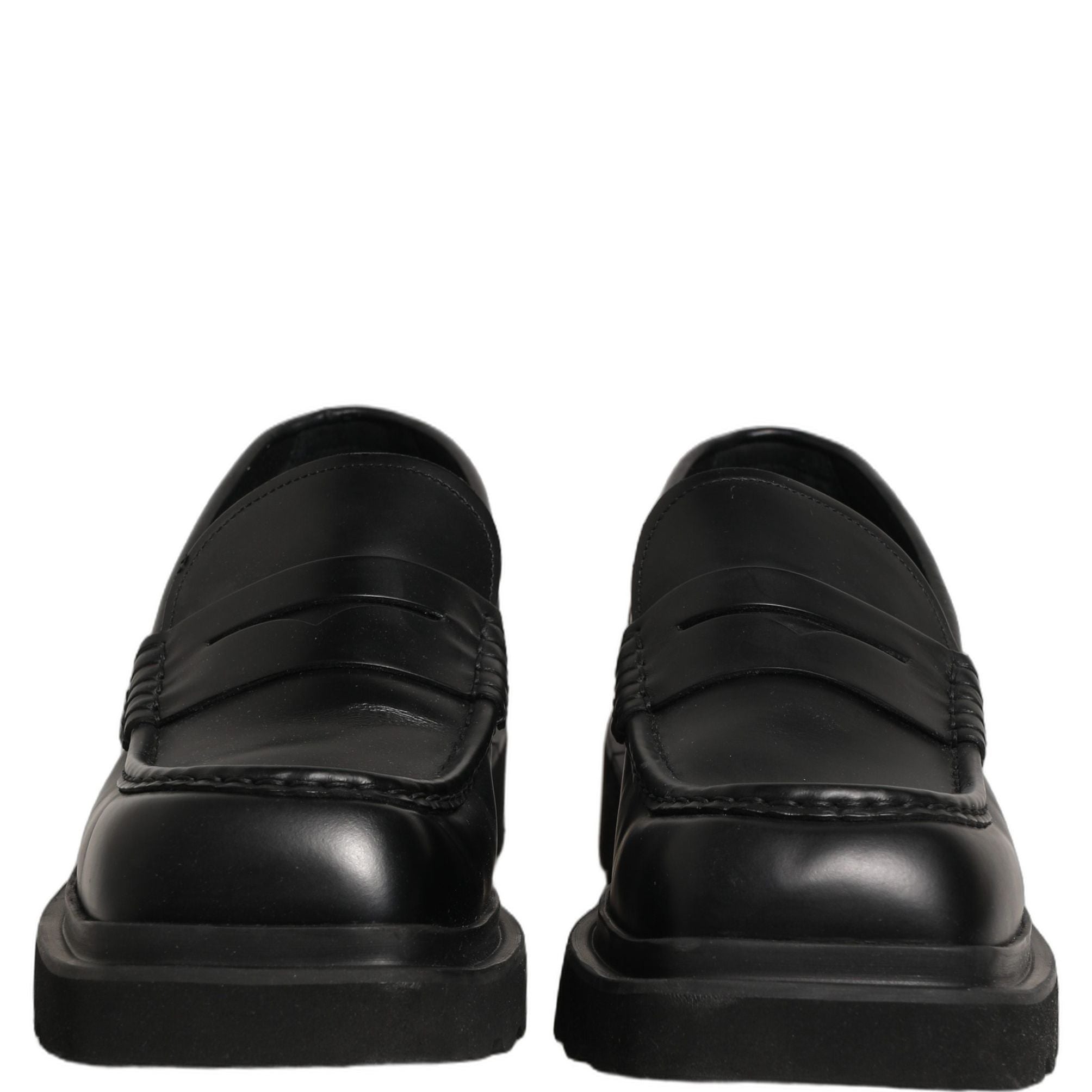 Dolce & Gabbana Black Calfskin Leather Men Dress Loafer Shoes