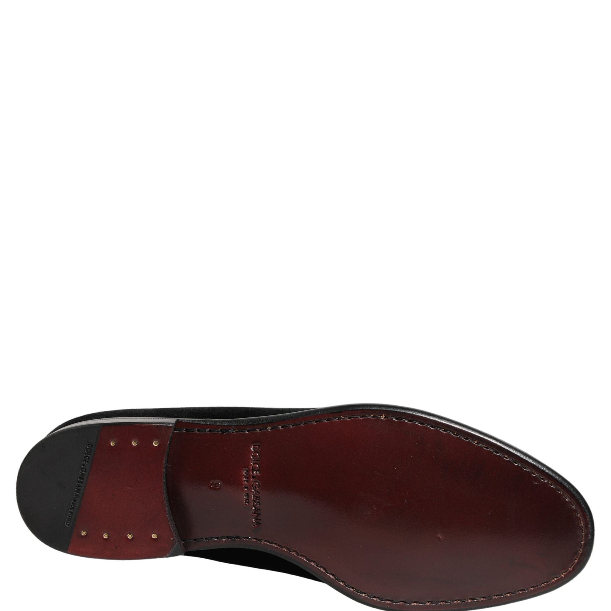 Dolce & Gabbana Black Velvet Loafers Formal Men Dress Shoes