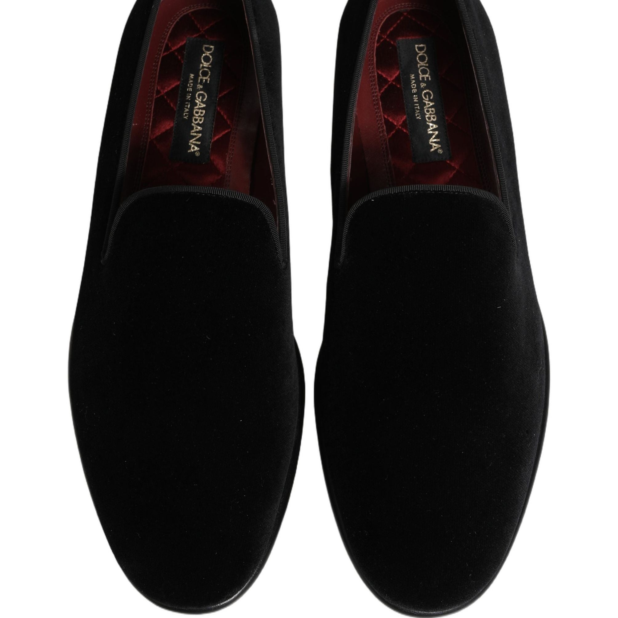 Dolce & Gabbana Black Velvet Loafers Formal Men Dress Shoes