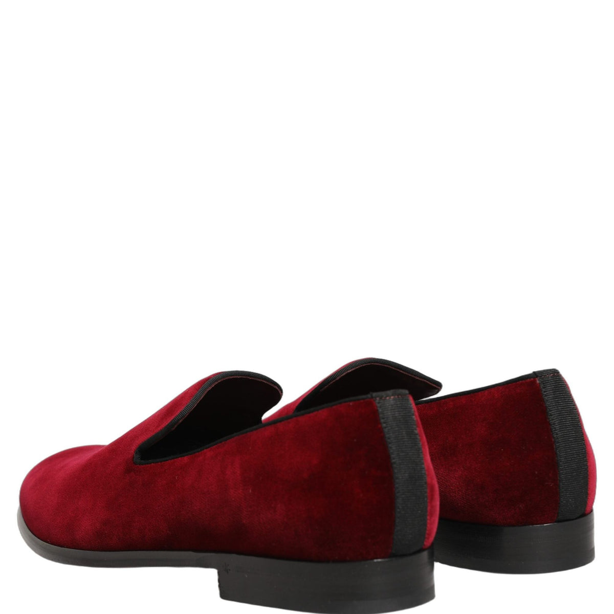 Dolce & Gabbana Maroon Velvet Slip On Men Dress Loafers Shoes