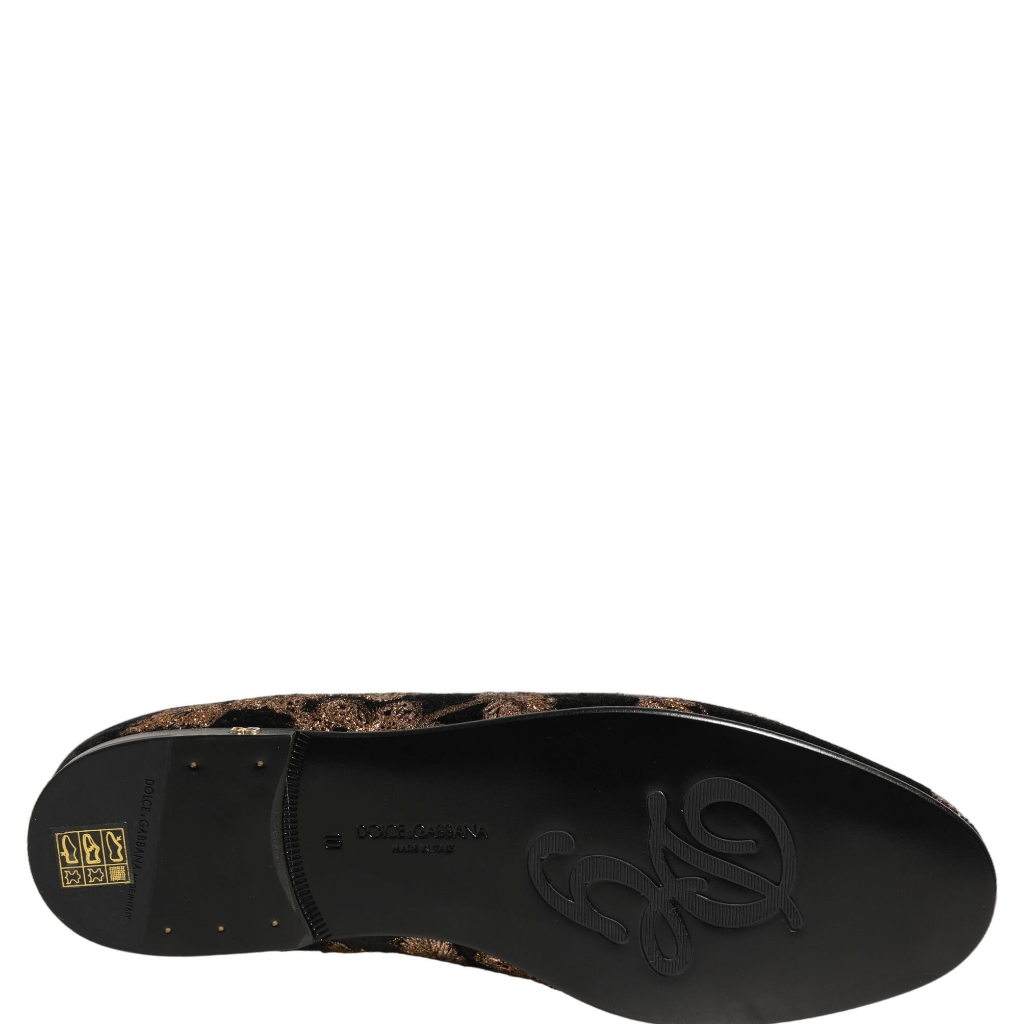 Dolce & Gabbana Black Floral Jacquard Dress Loafers Shoes