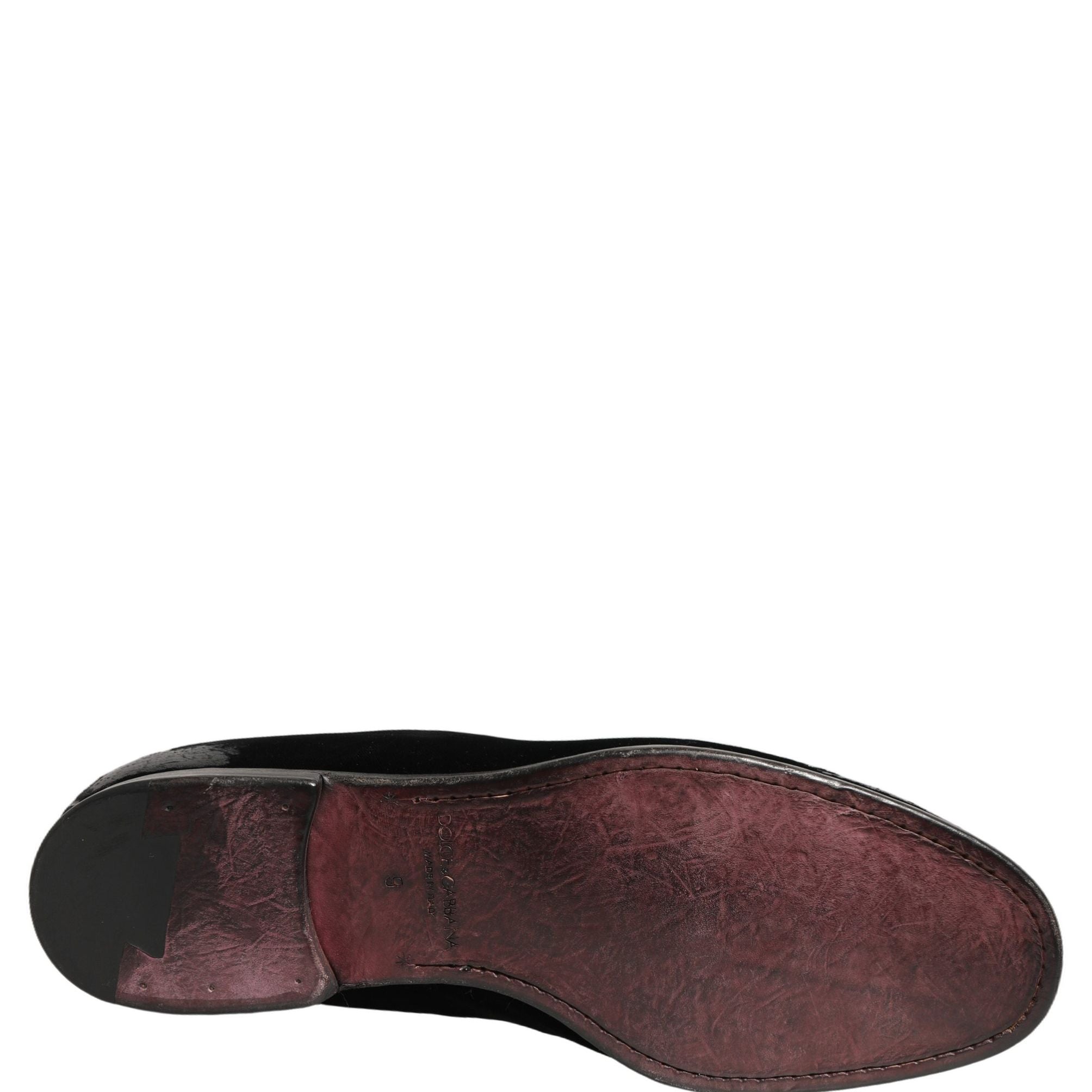 Dolce & Gabbana Black Velvet Loafers Formal Men Dress Shoes
