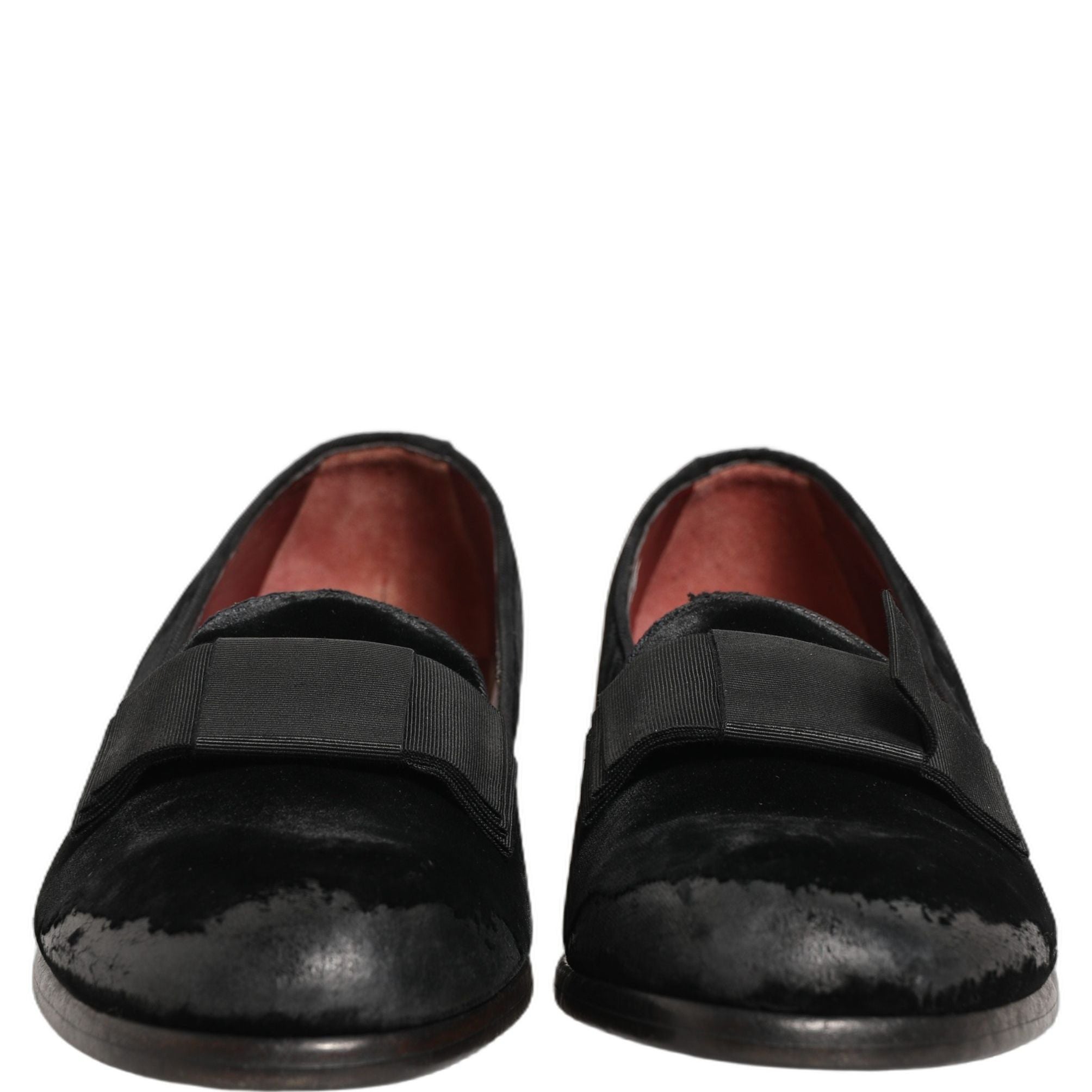 Dolce & Gabbana Black Velvet Loafers Formal Men Dress Shoes