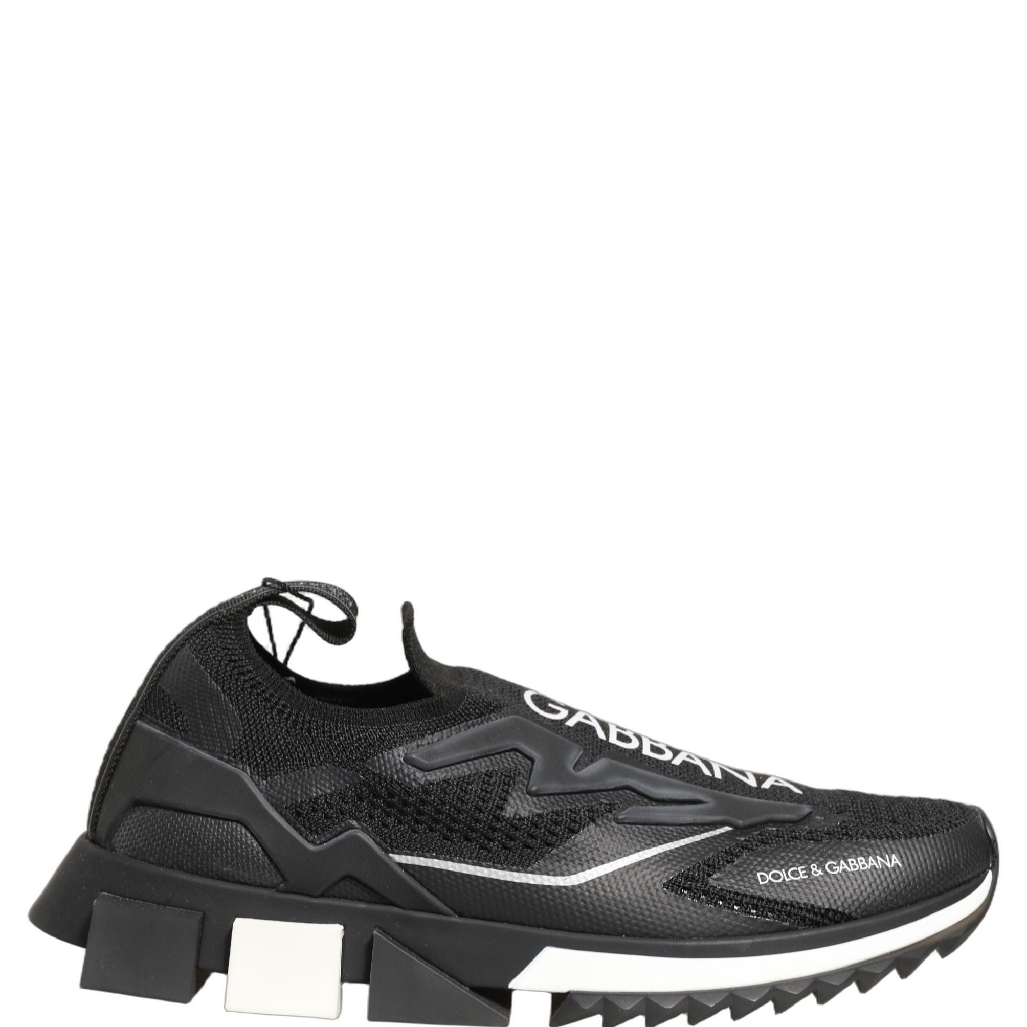 Dolce & Gabbana Black White Sorrento Slip-On Logo Sneakers Shoes