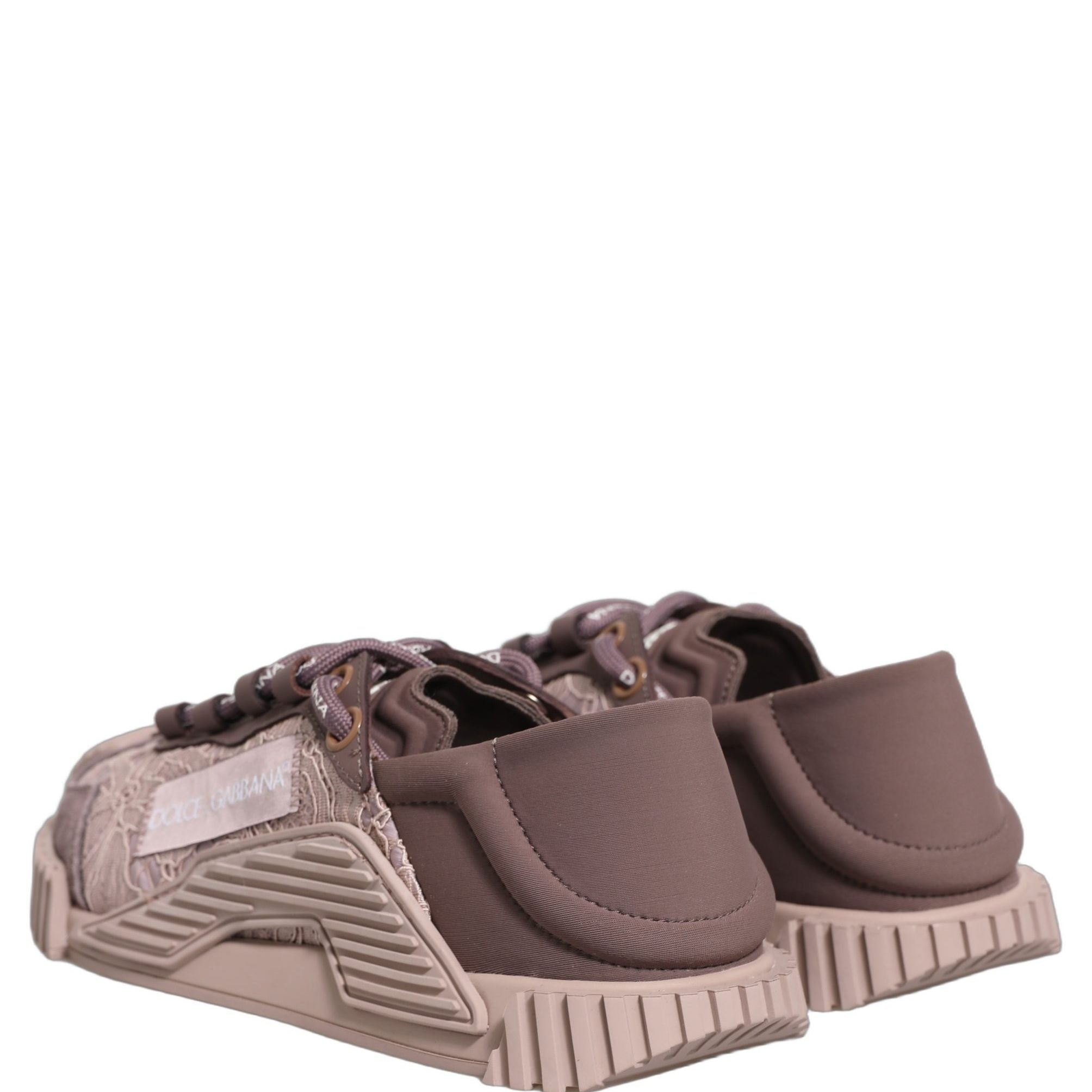 Dolce & Gabbana Pink Lace NS1 Low Top Sneaker Sports Shoes