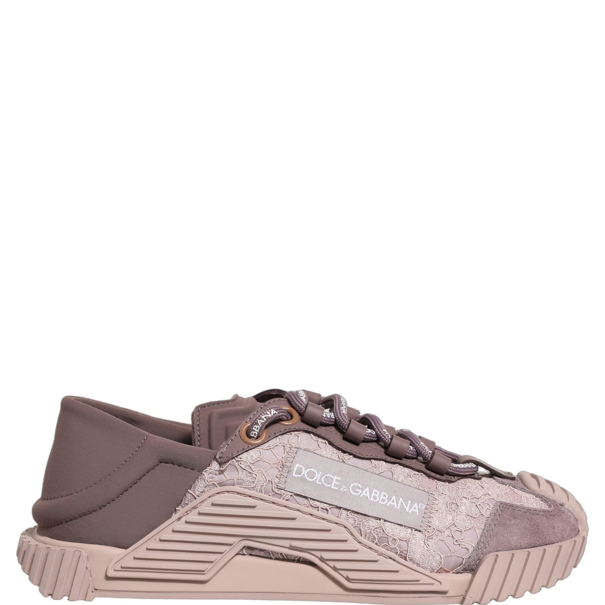 Dolce & Gabbana Pink Lace NS1 Low Top Sneaker Sports Shoes