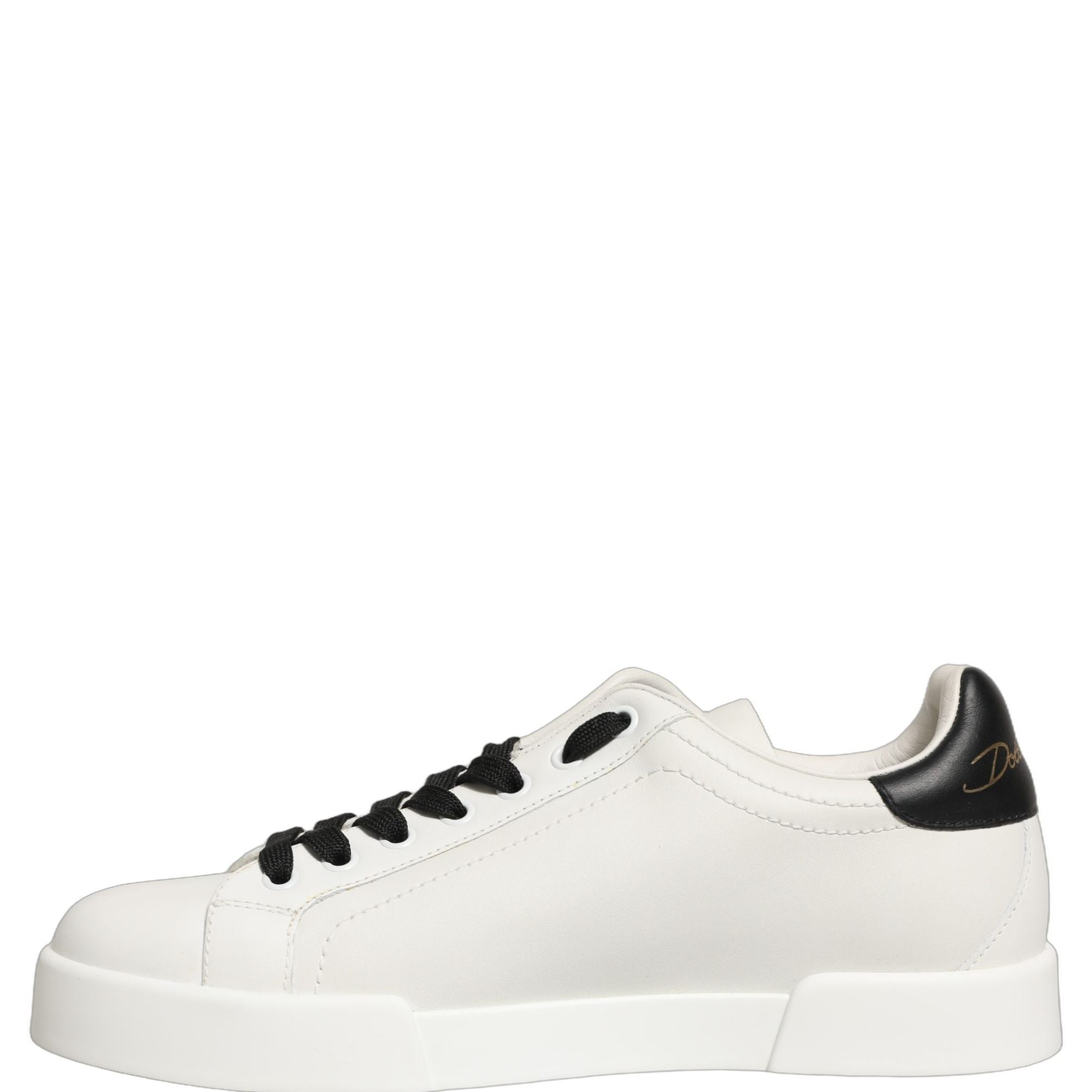 Dolce & Gabbana White Leather DG Logo Low Top Sneakers Shoes