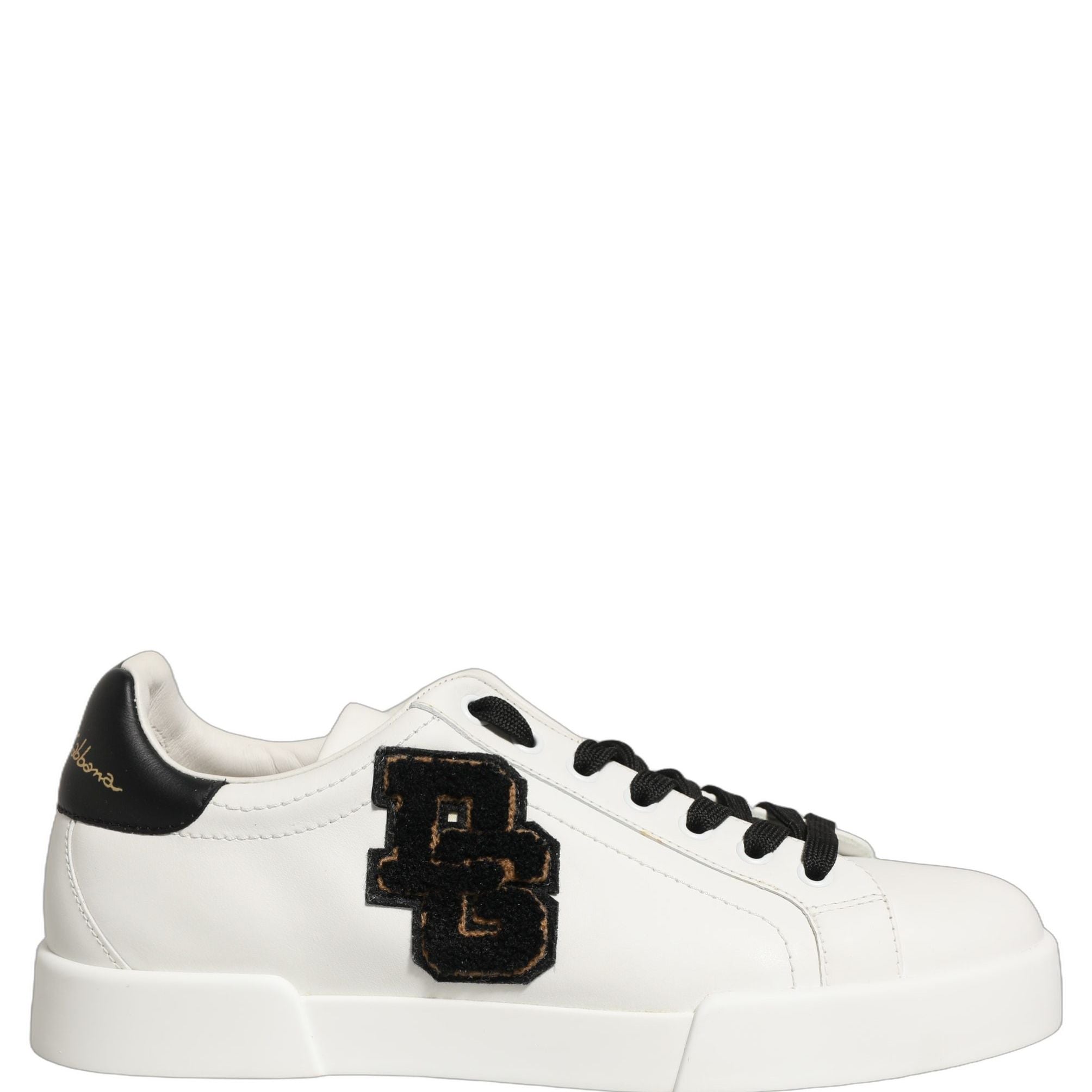 Dolce & Gabbana White Leather DG Logo Low Top Sneakers Shoes