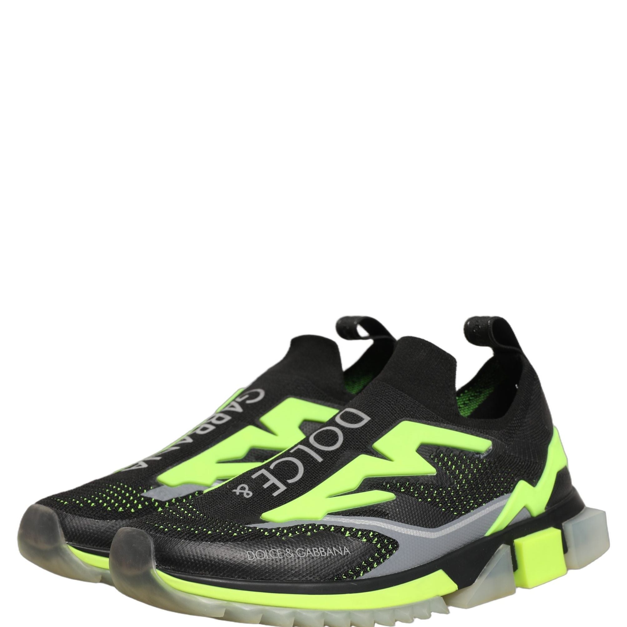Dolce & Gabbana Black Green Sorrento Low Top Sneakers Shoes