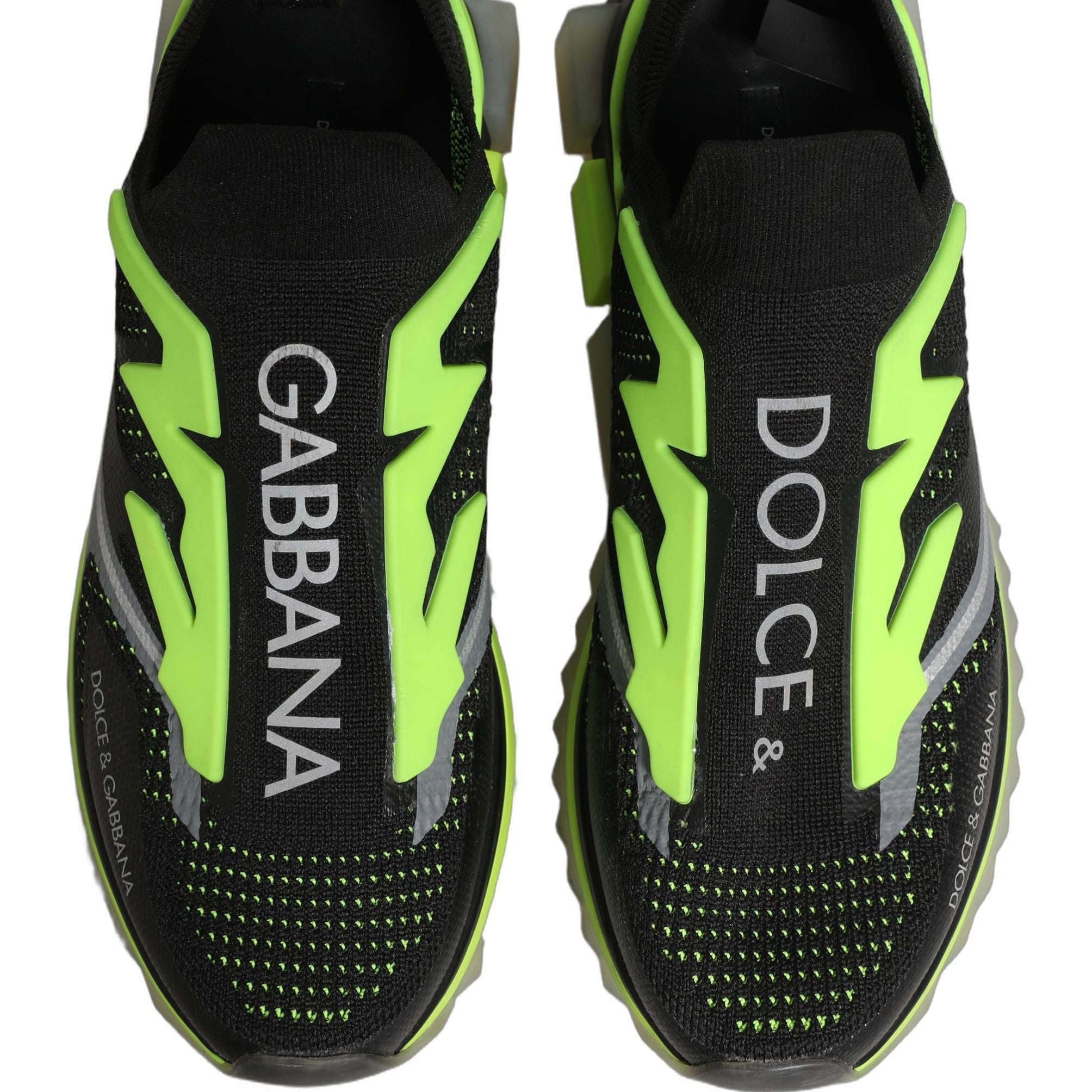 Dolce & Gabbana Black Green Sorrento Low Top Sneakers Shoes