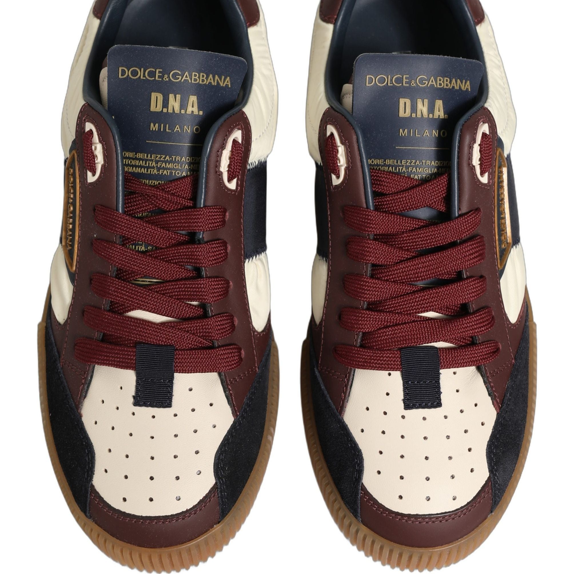 Dolce & Gabbana Multicolor Leather MIAMI Low Top Men Sneakers Shoes
