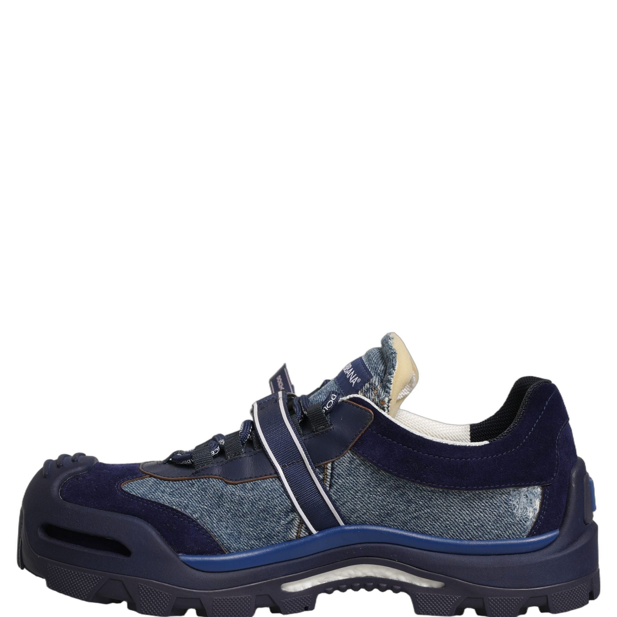 Dolce & Gabbana Blue Airmaster Panelled Low Top Denim Sneakers Shoes