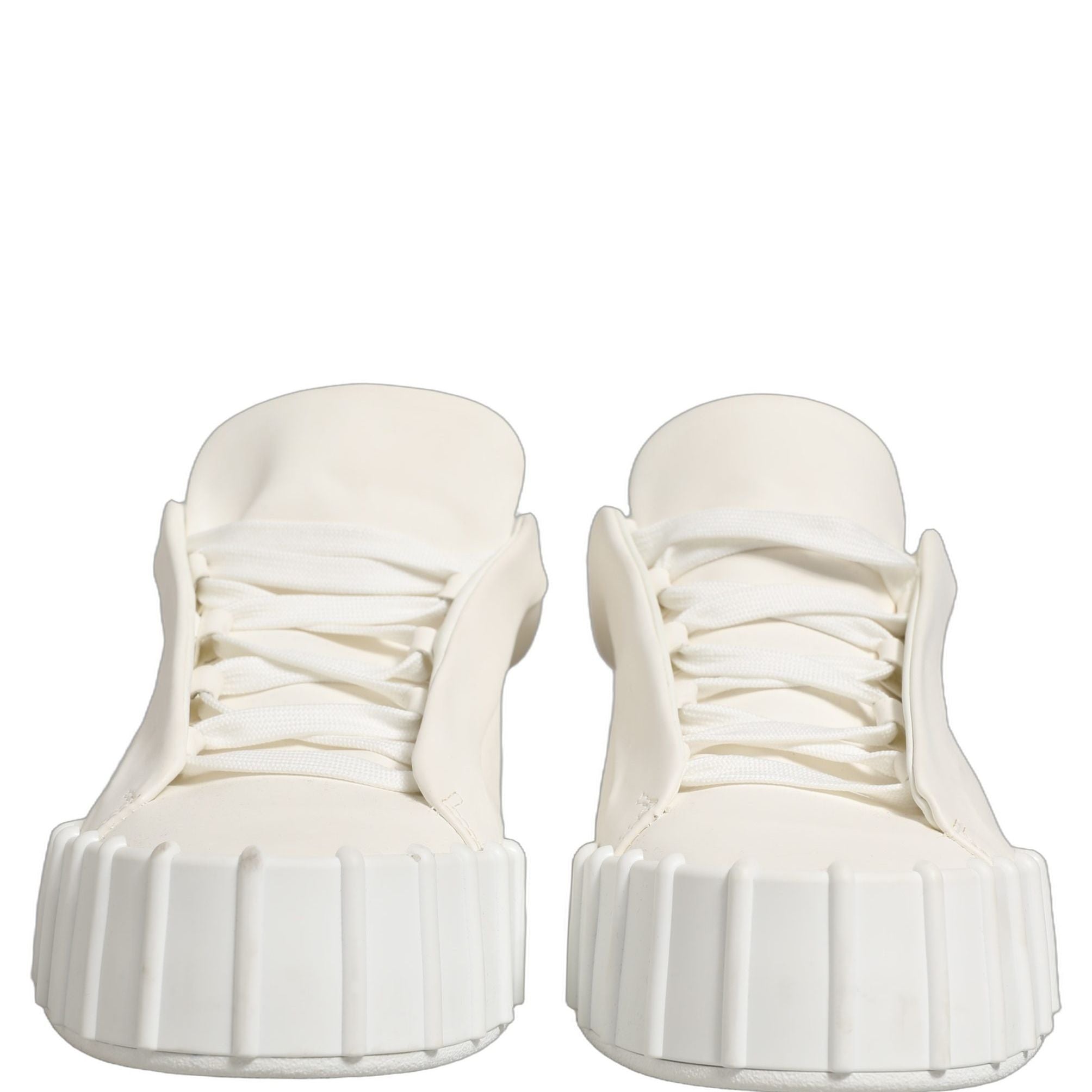 Dolce & Gabbana White Leather Low Top Lace Up Sneakers Shoes