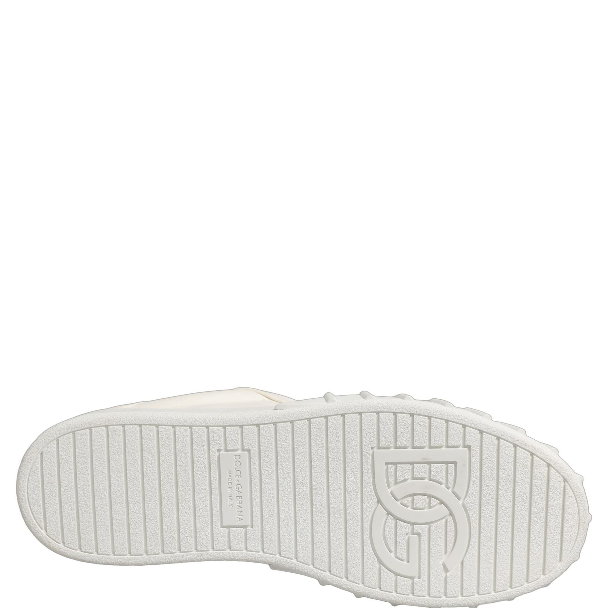 Dolce & Gabbana White Leather Low Top Lace Up Sneakers Shoes
