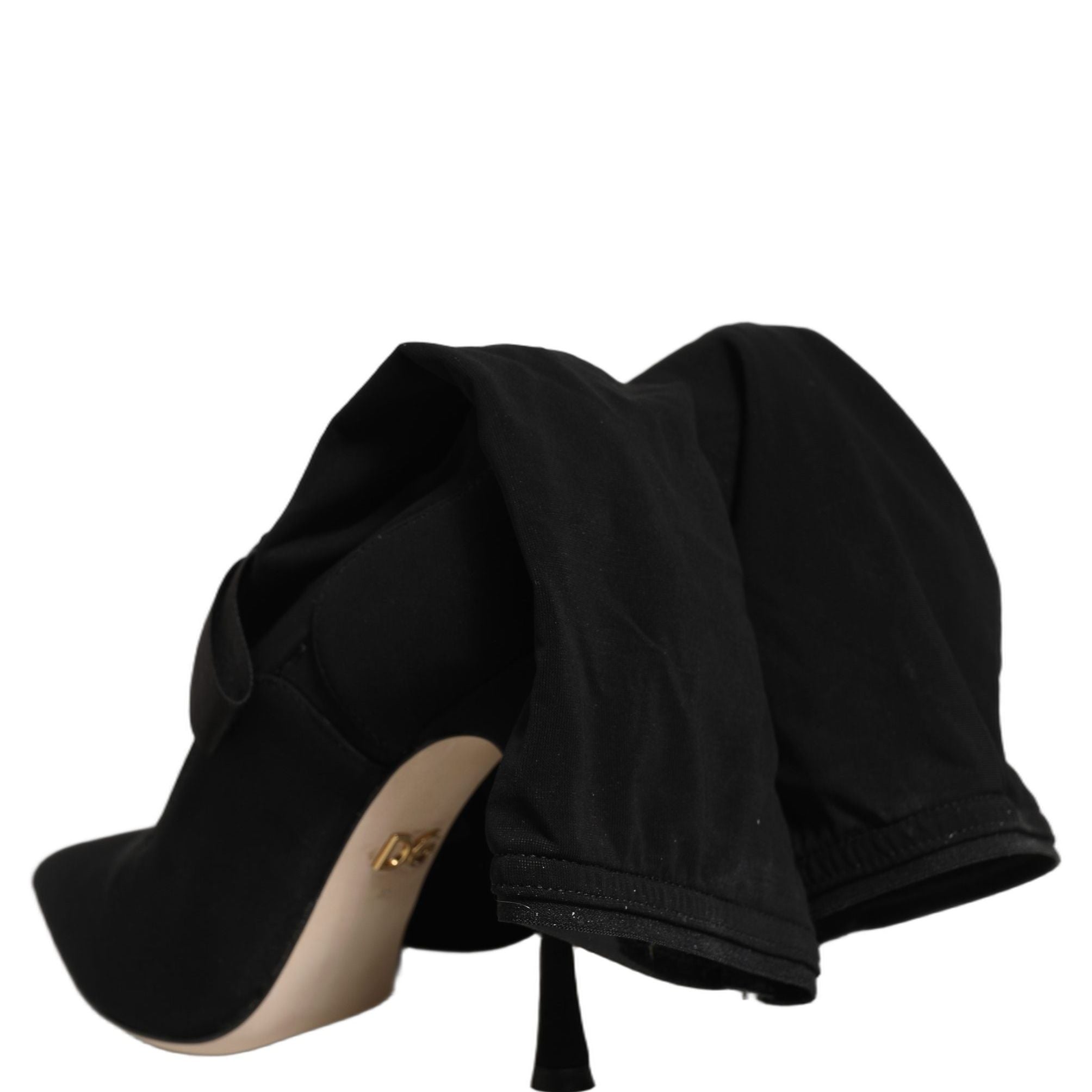Dolce & Gabbana Black Stiletto Heels Mid Calf Boots Shoes
