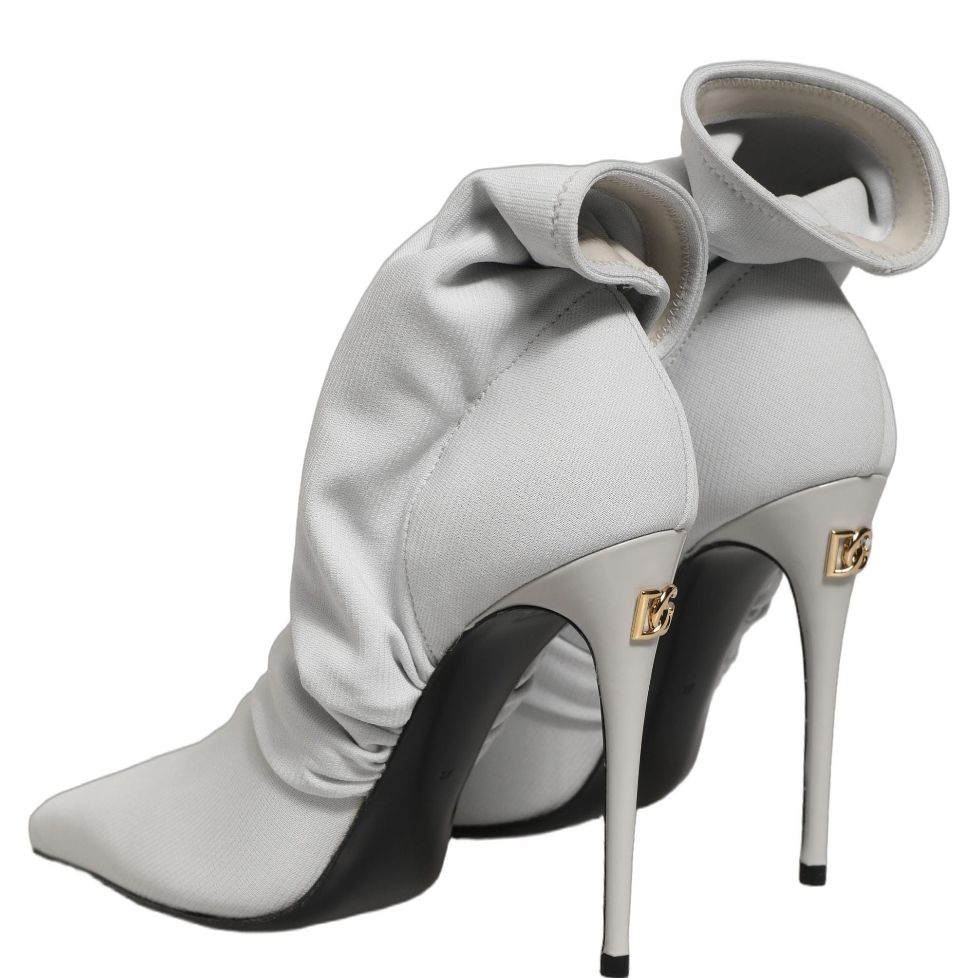 Dolce & Gabbana Gray Stretch Socks Heels Ankle Boots Shoes