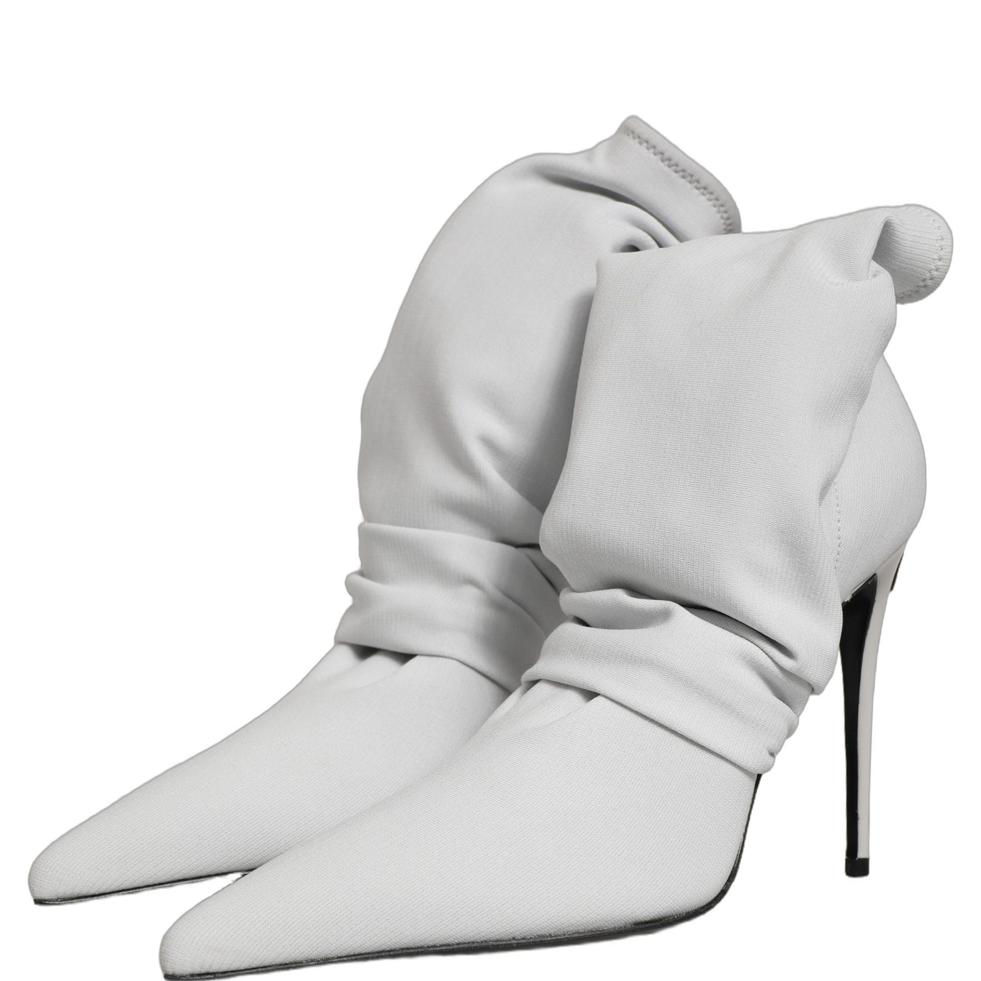 Dolce & Gabbana Gray Stretch Socks Heels Ankle Boots Shoes