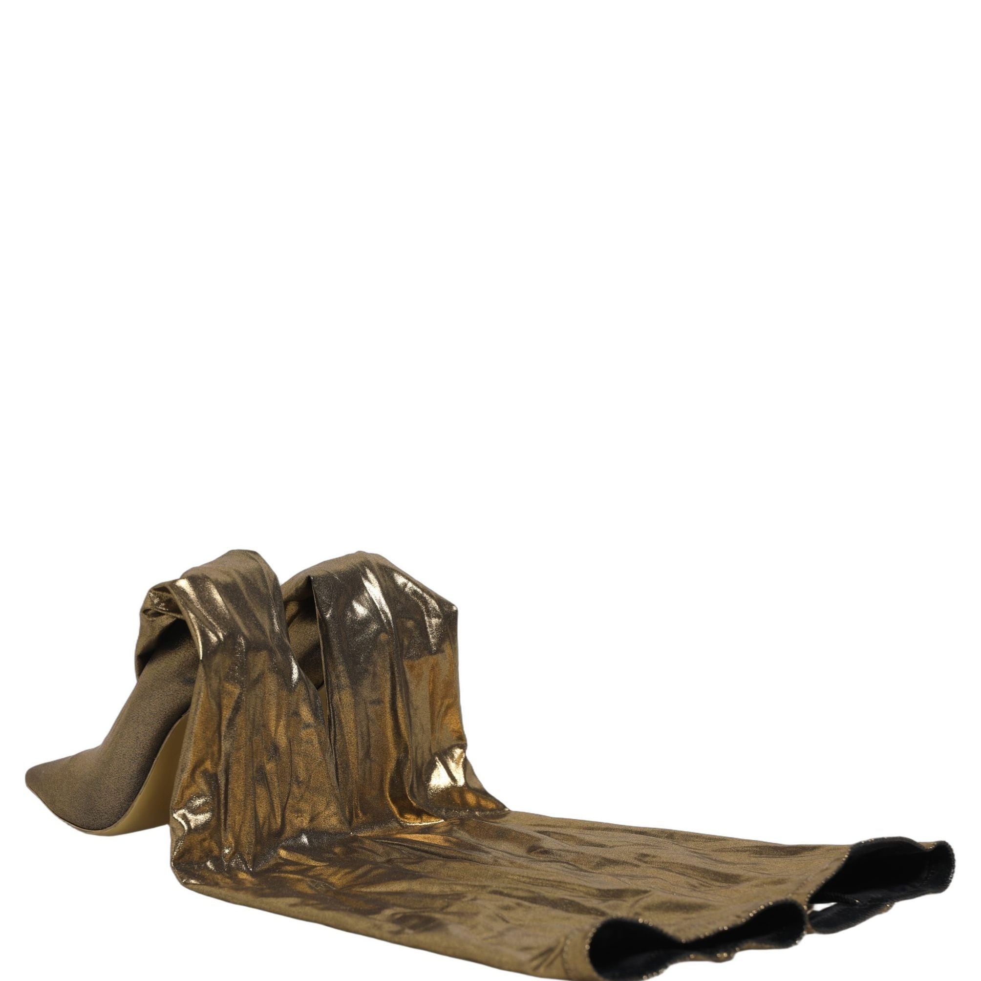 Dolce & Gabbana Gold Nylon Socks Knee High Boots Pumps Shoes