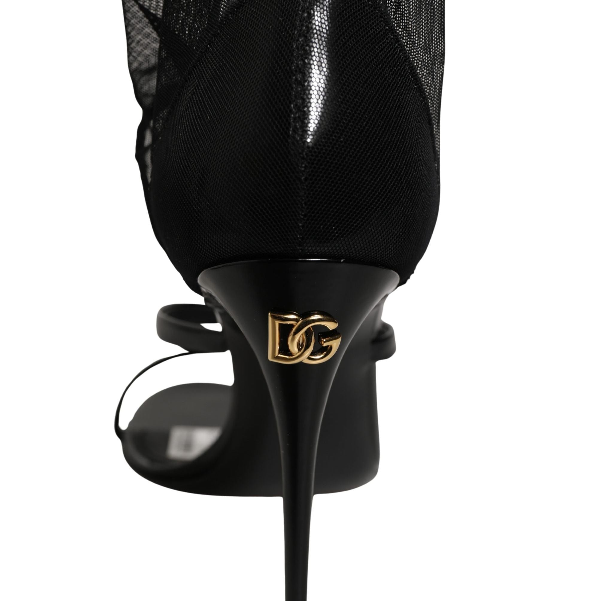 Dolce & Gabbana Stiletto Sandals Socks Knee High Boots Black