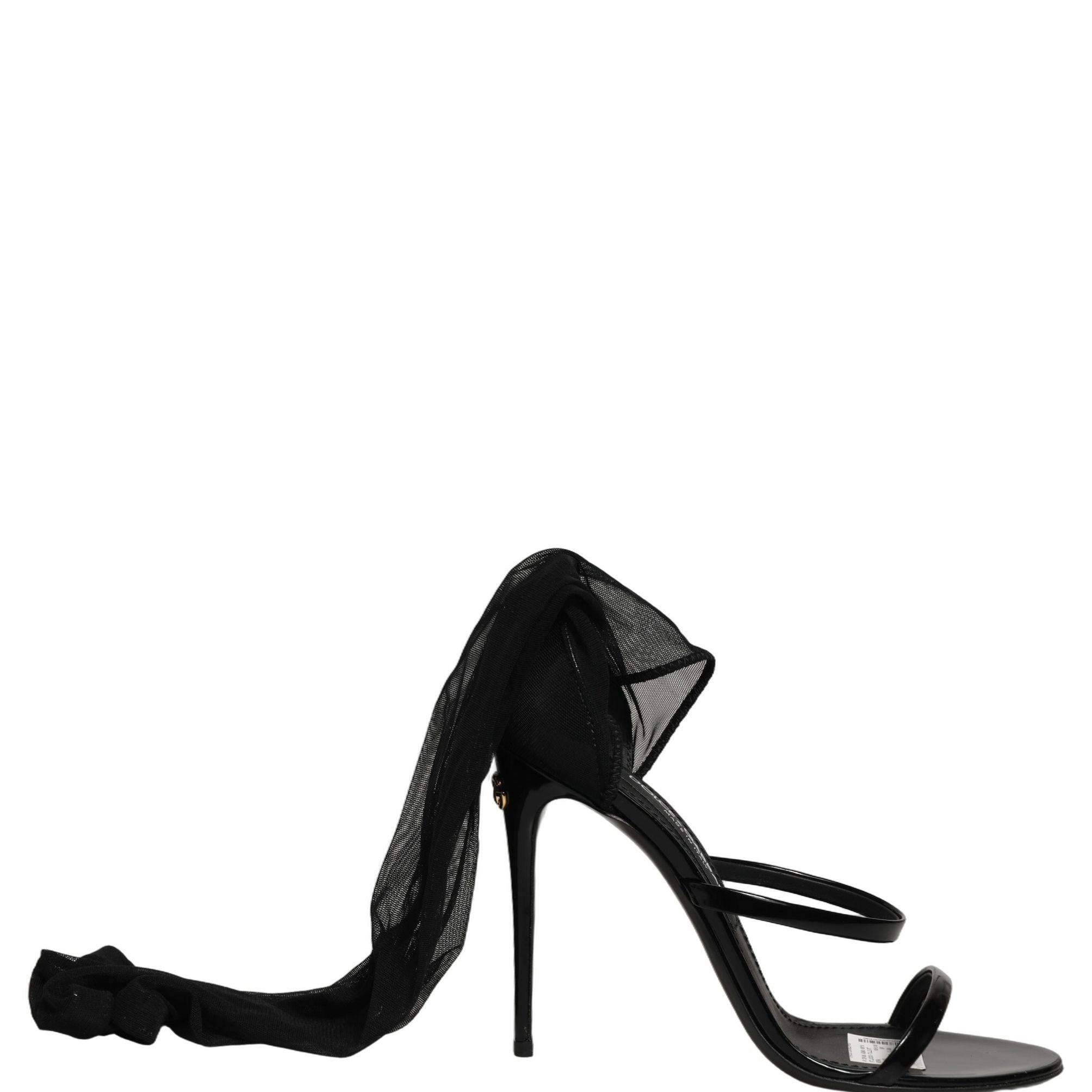 Dolce & Gabbana Stiletto Sandals Socks Knee High Boots Black