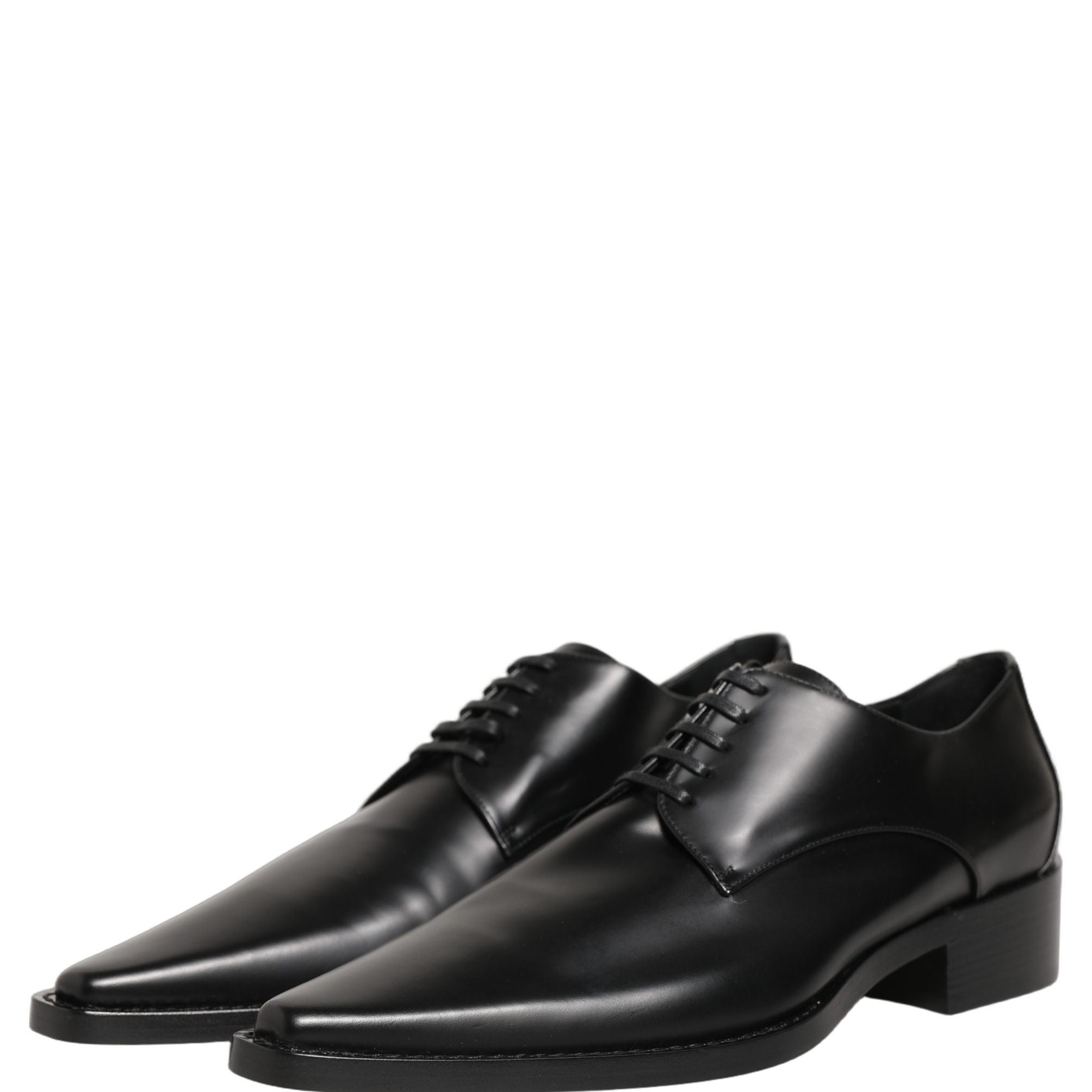 Dolce & Gabbana Black Leather Lace Up Derby Dress Shoes