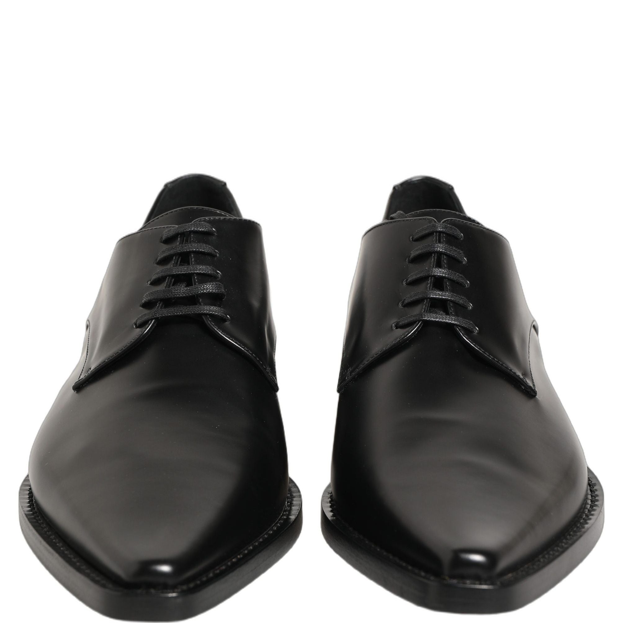 Dolce & Gabbana Black Leather Lace Up Derby Dress Shoes