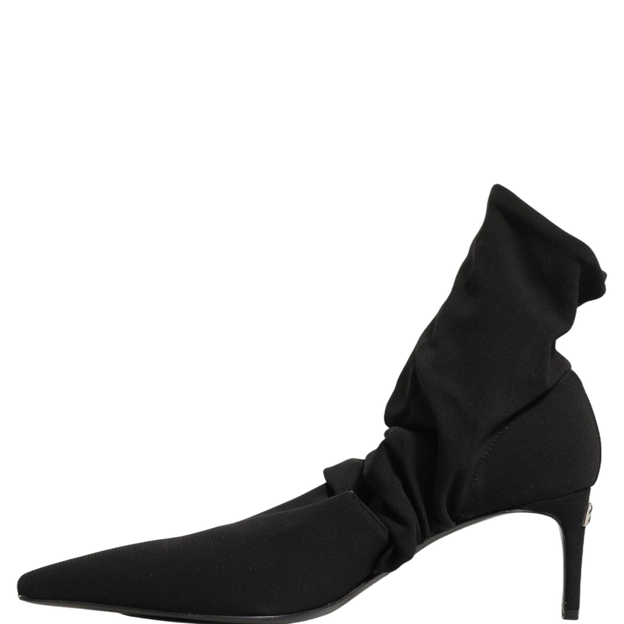 Dolce & Gabbana Black Stretch Socks Heels Ankle Boots Shoes