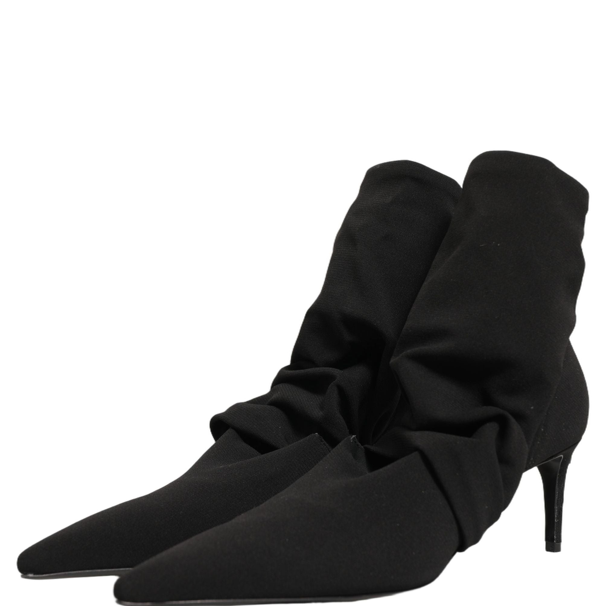 Dolce & Gabbana Black Stretch Socks Heels Ankle Boots Shoes