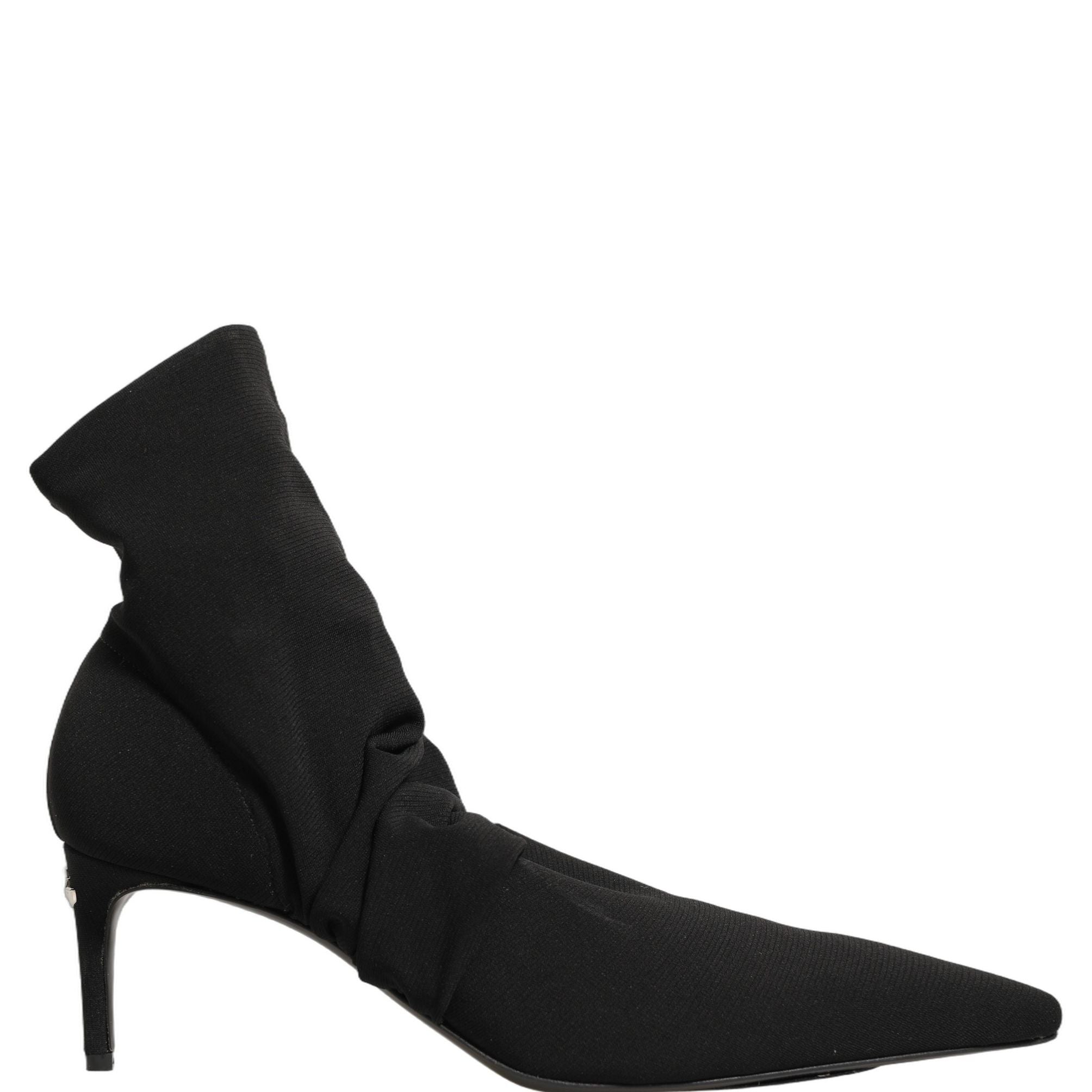 Dolce & Gabbana Black Stretch Socks Heels Ankle Boots Shoes