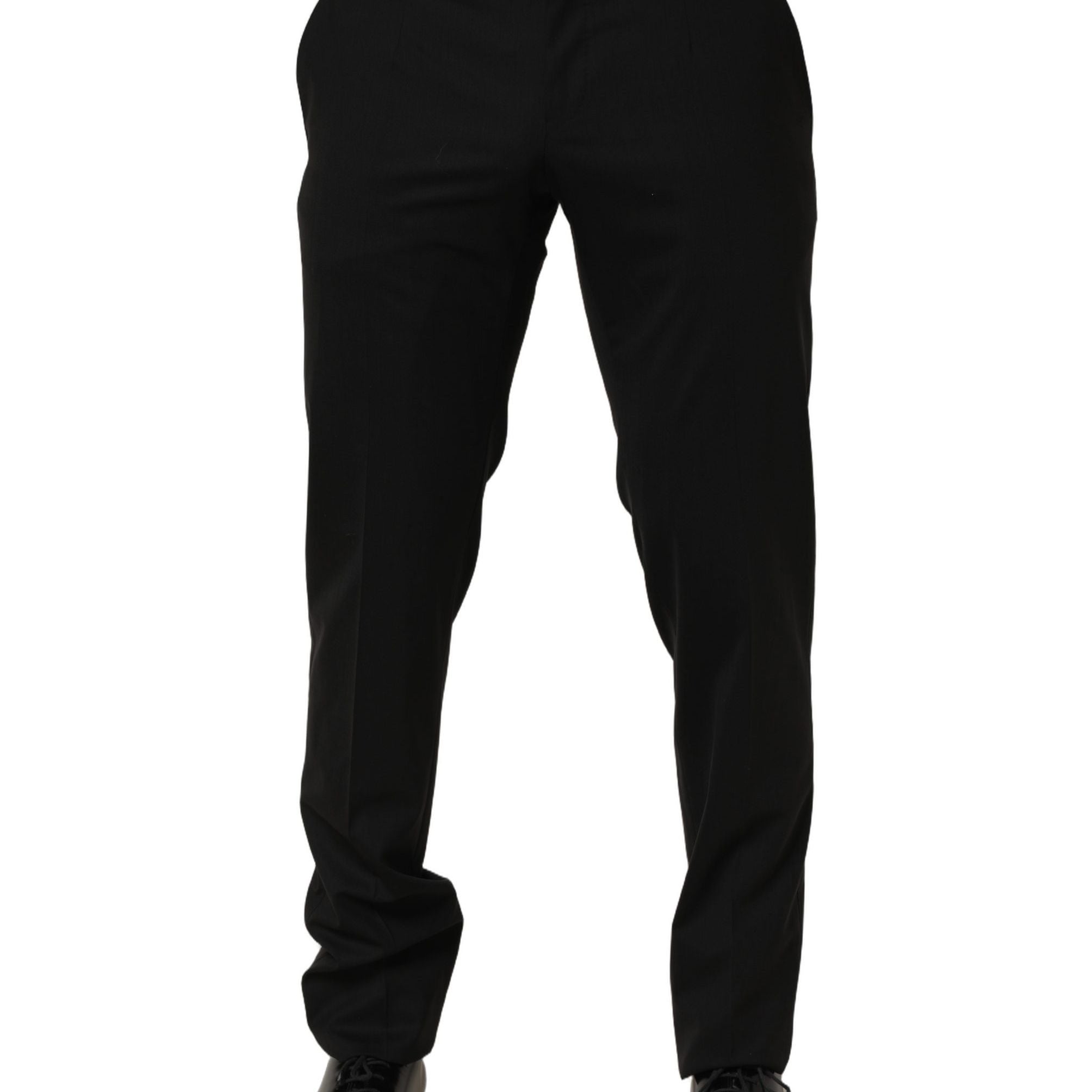 Dolce & Gabbana Black Wool Skinny Leg Dress Men Trouser Pants