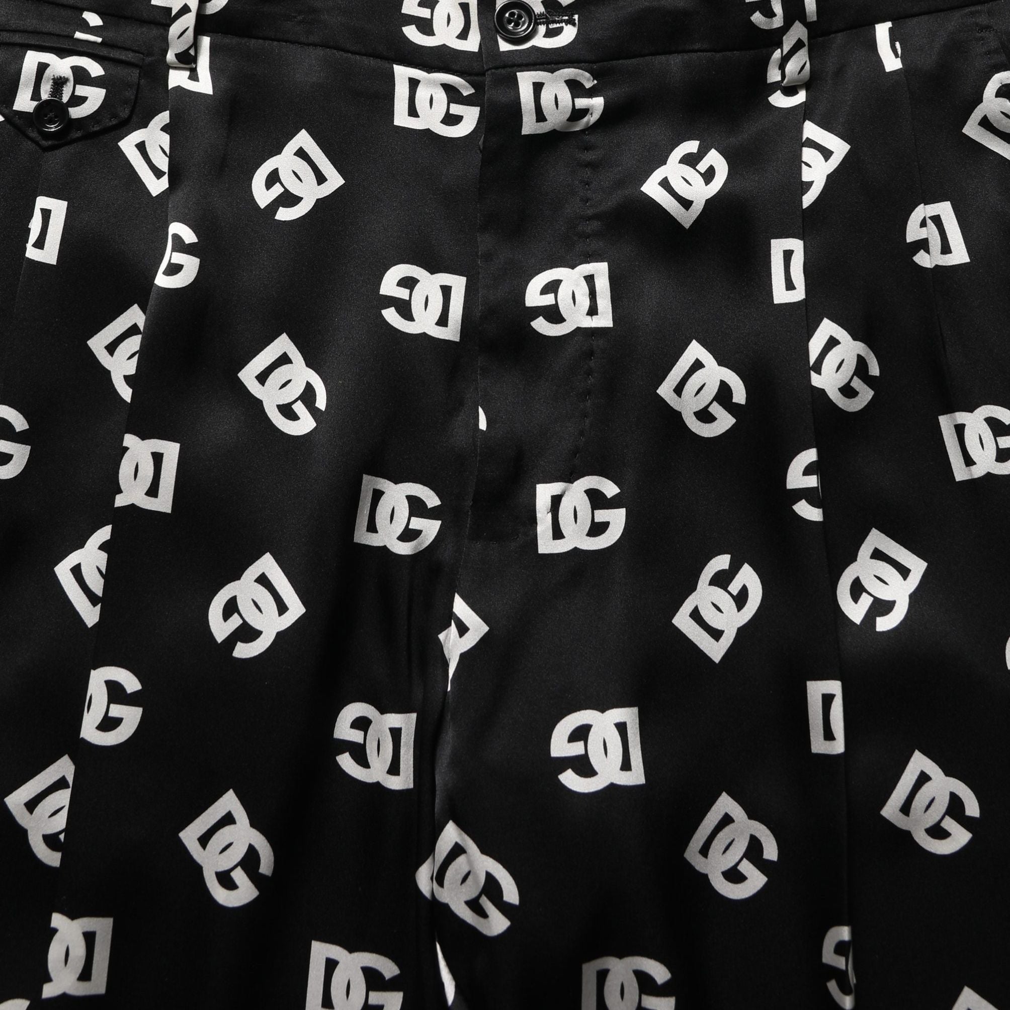 Dolce & Gabbana Black Silk Skinny Leg Dress Men Trouser Pants