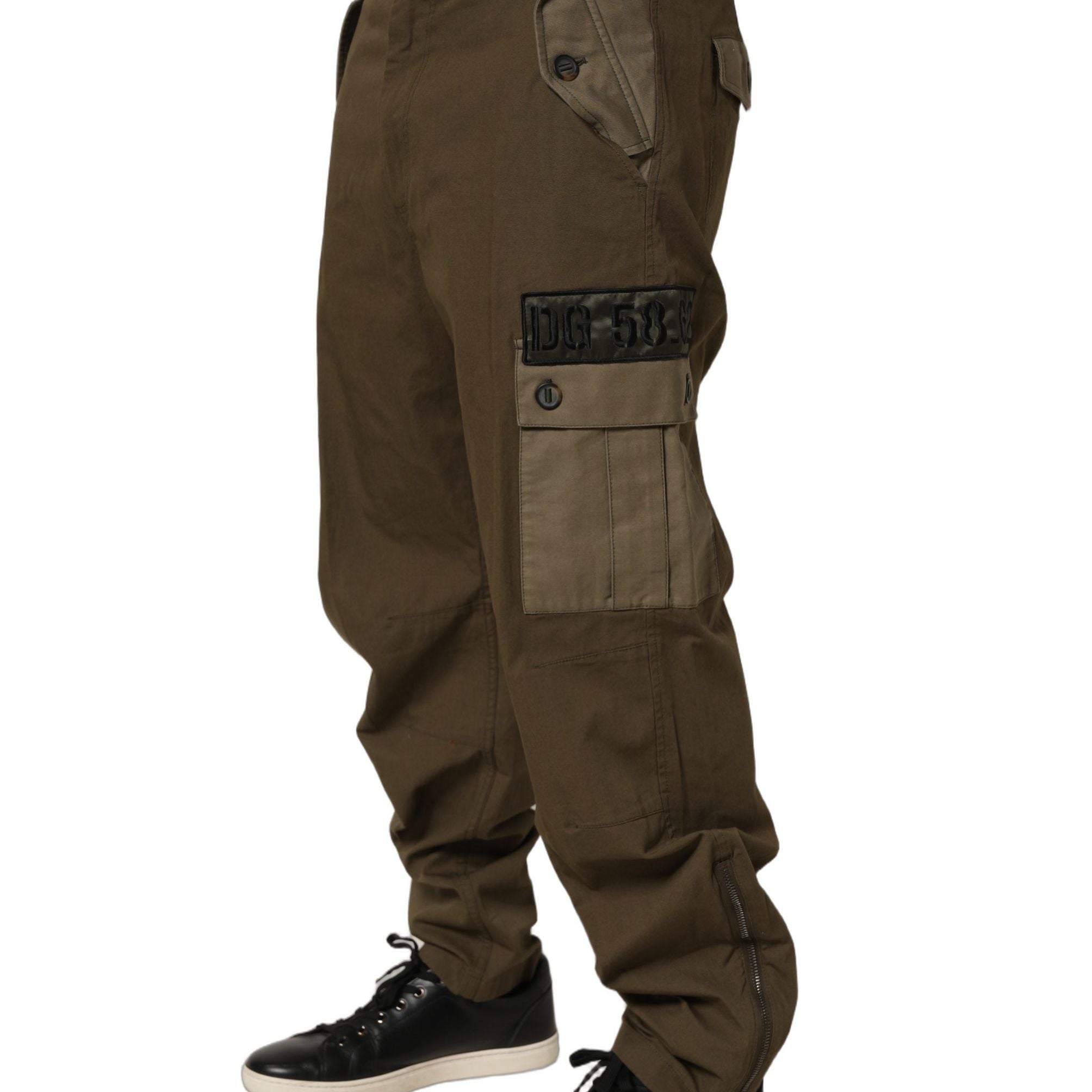 Dolce & Gabbana Brown Mid Waist Straight Cargo Trouser Pants