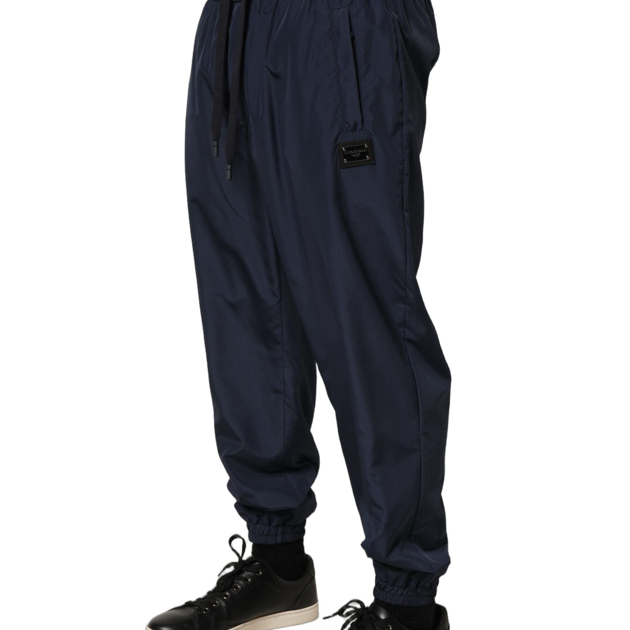 Dolce & Gabbana Dark Blue Polyester Jogger Sweatpants Pants