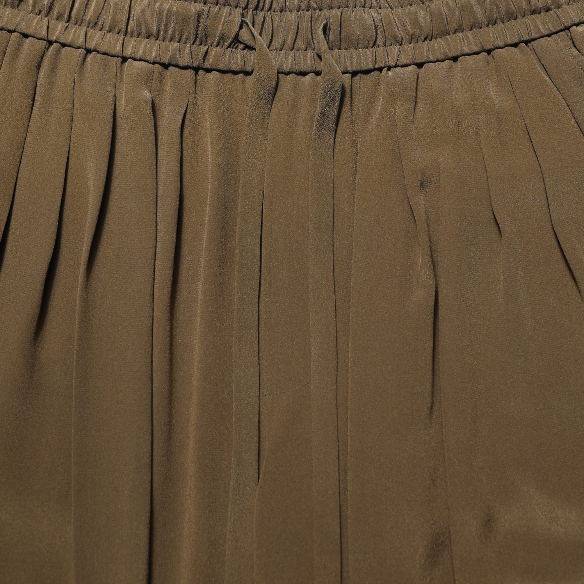 Dolce & Gabbana Brown Silk Mid Waist Pleated Bermuda Shorts