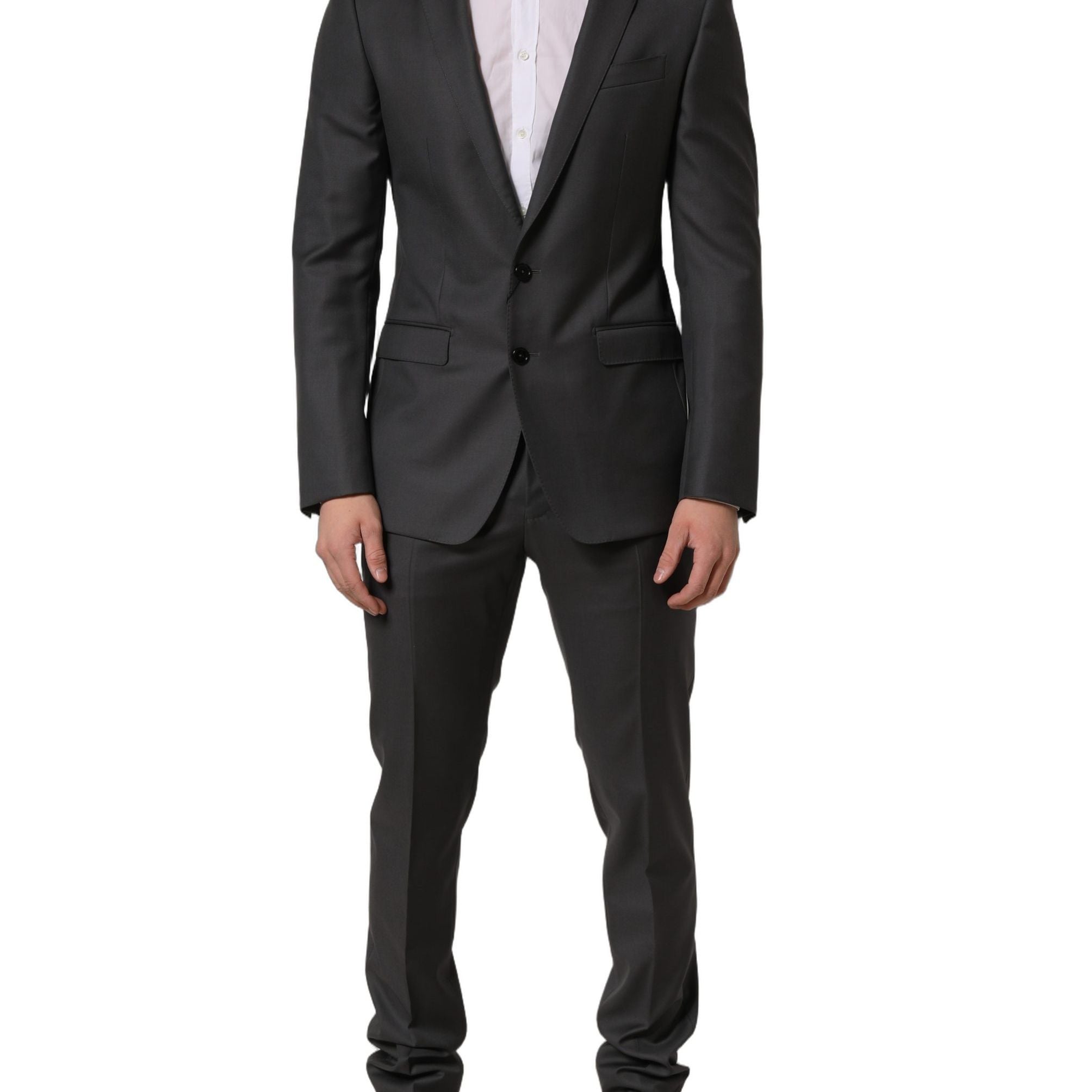 Dolce & Gabbana Gray MARTINI Slim Fit Formal 2Piece Men Suit